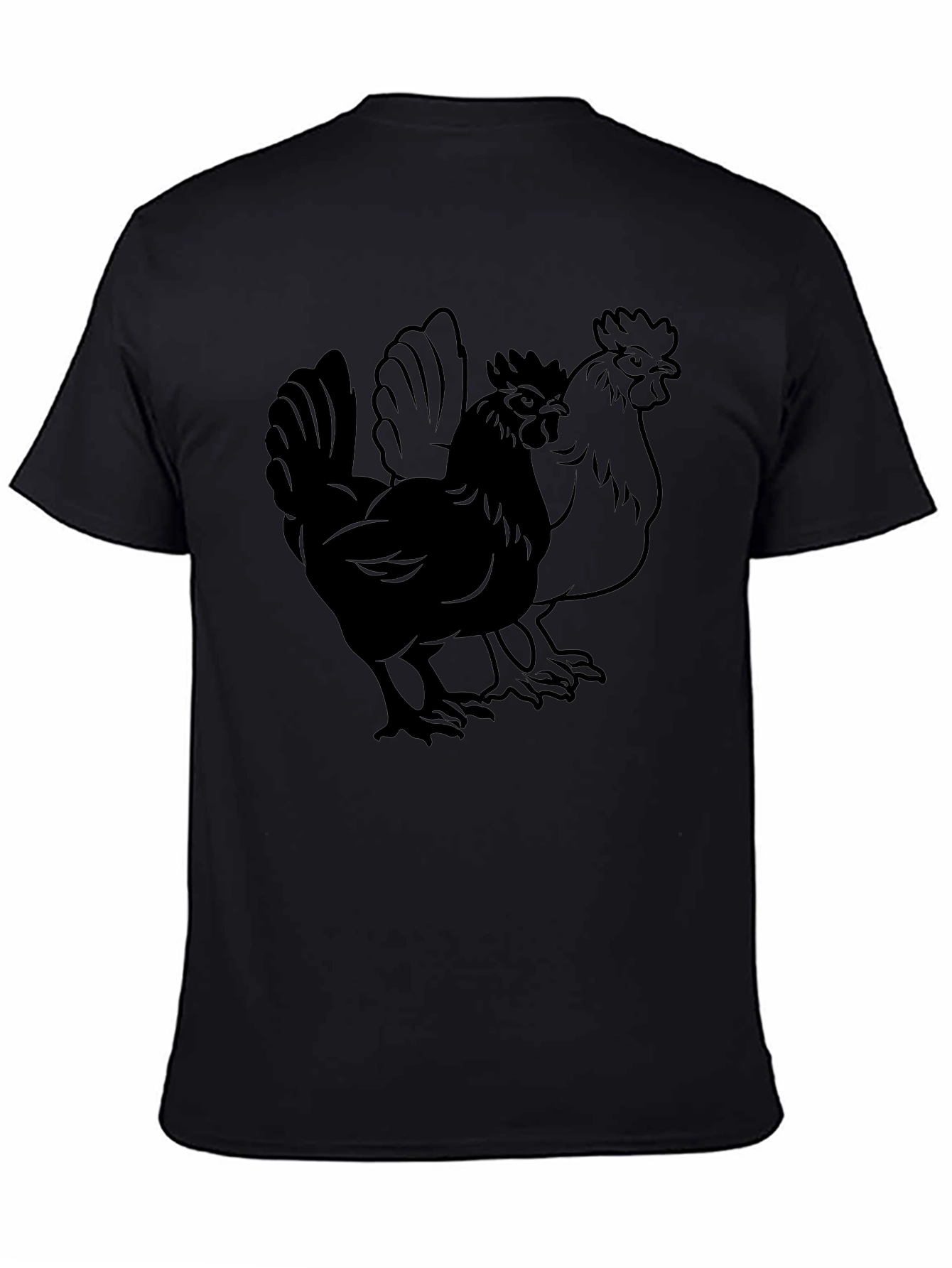 Rooster Graphic T-Shirt - Black Cotton Tee