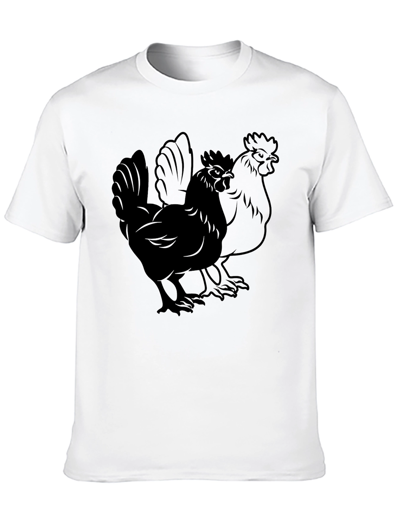 Rooster Graphic T-Shirt - Black Cotton Tee