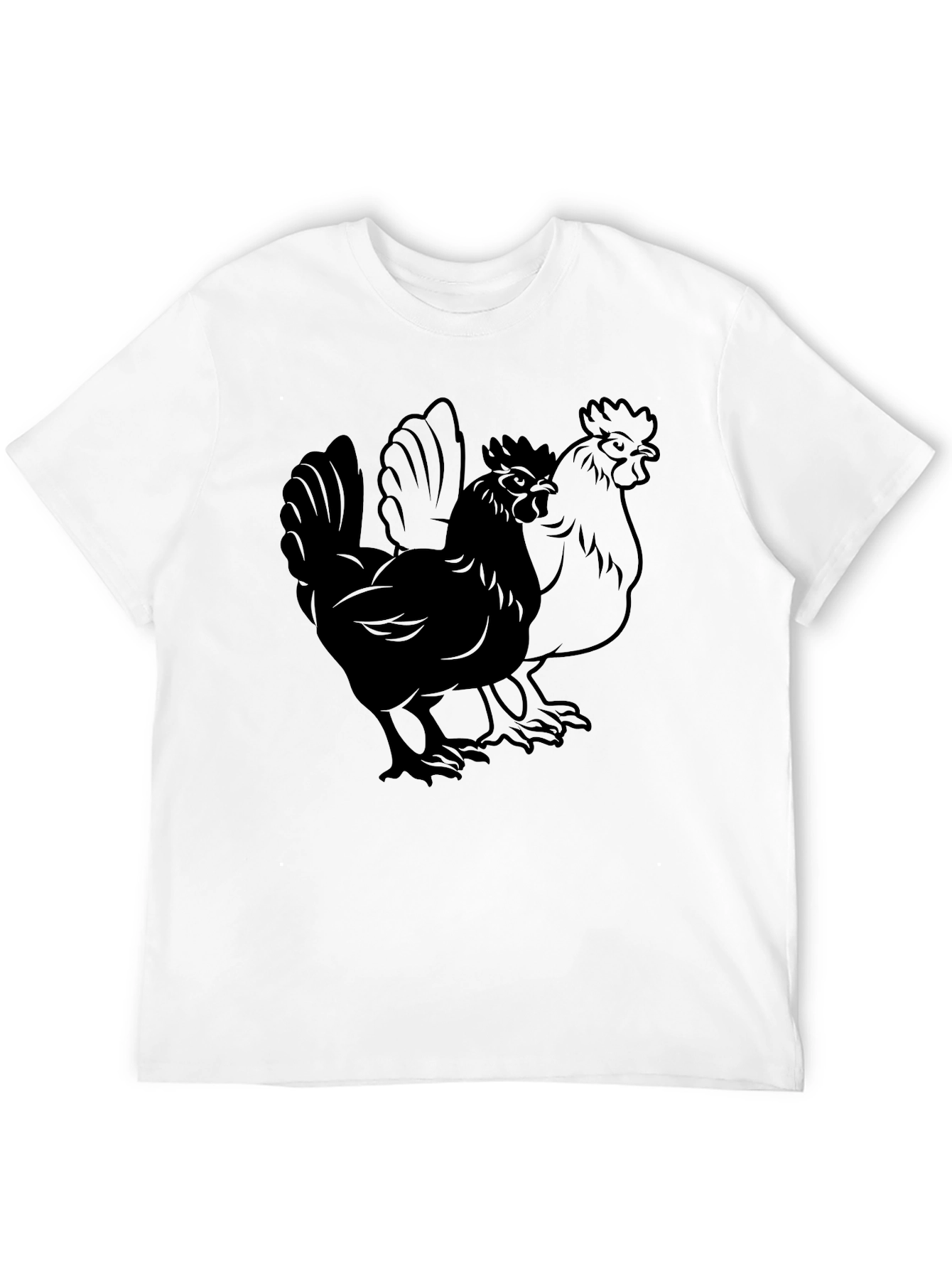 Rooster Graphic T-Shirt - Black Cotton Tee