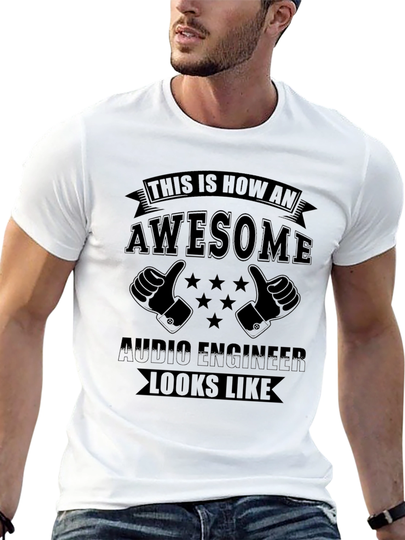 Awesome Audio Engineer Black Graphic T-Shirt