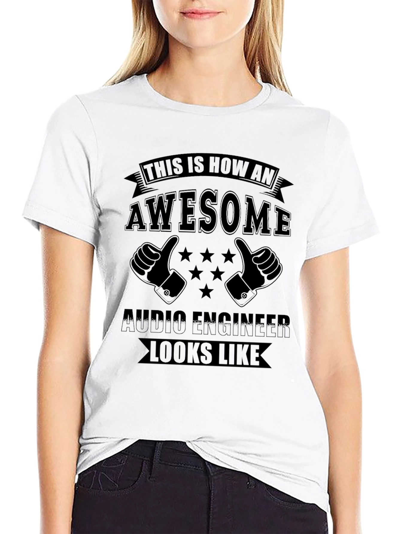Awesome Audio Engineer Black Graphic T-Shirt