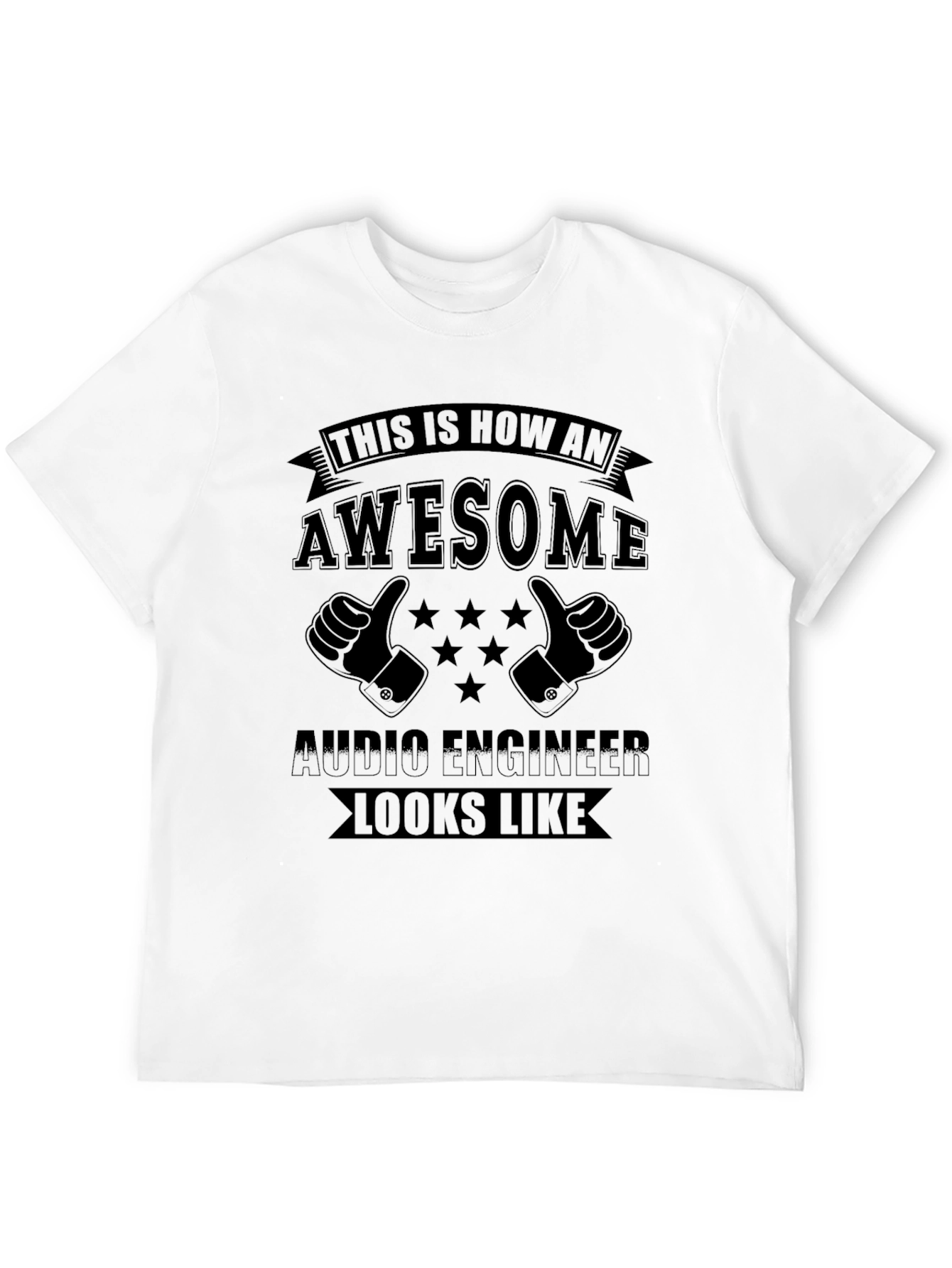 Awesome Audio Engineer Black Graphic T-Shirt