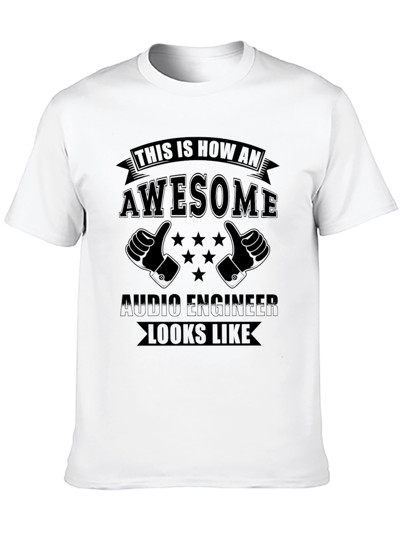Awesome Audio Engineer Black Graphic T-Shirt