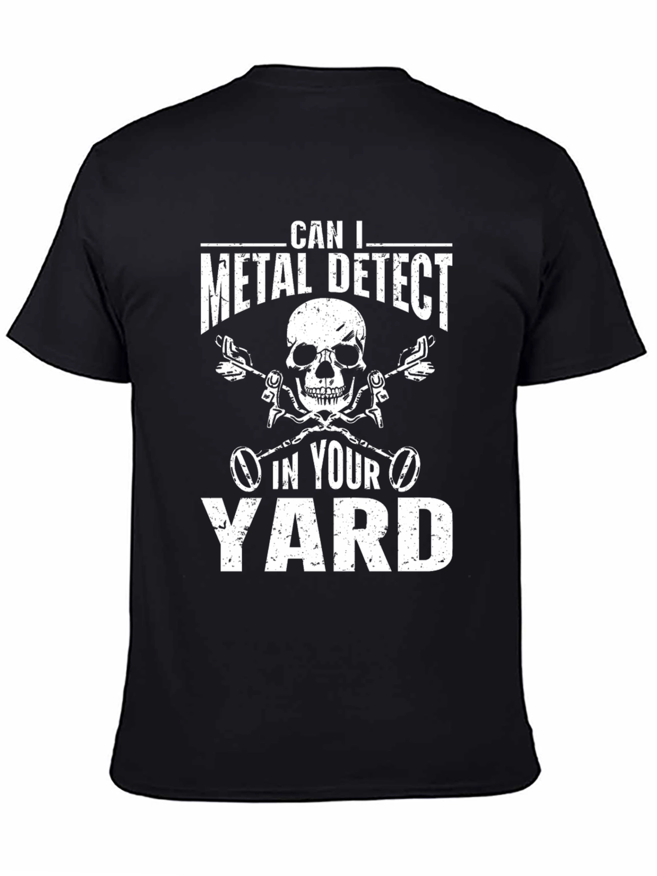 Metal Detecting Skull Graphic T-Shirt