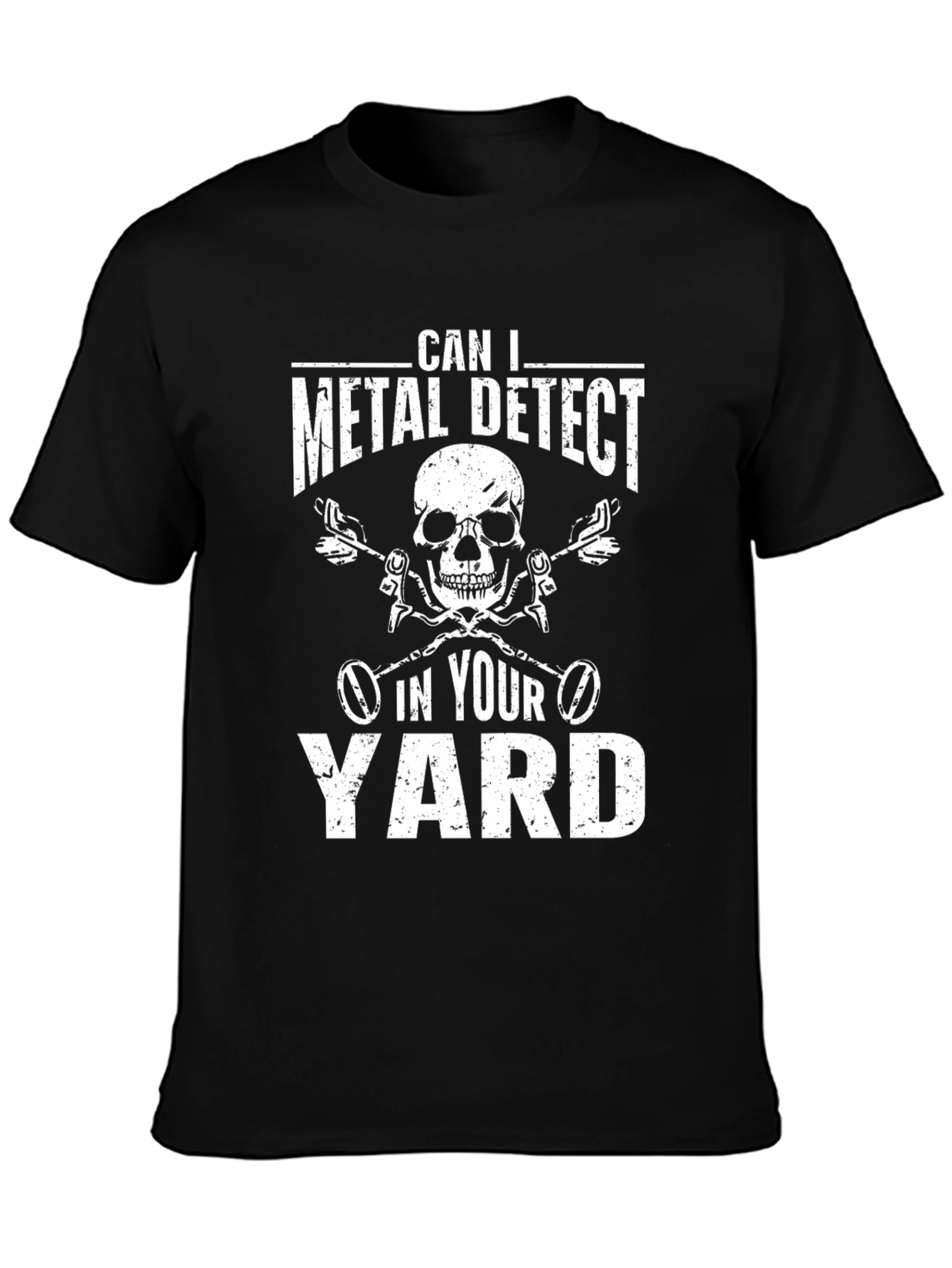 Metal Detecting Skull Graphic T-Shirt