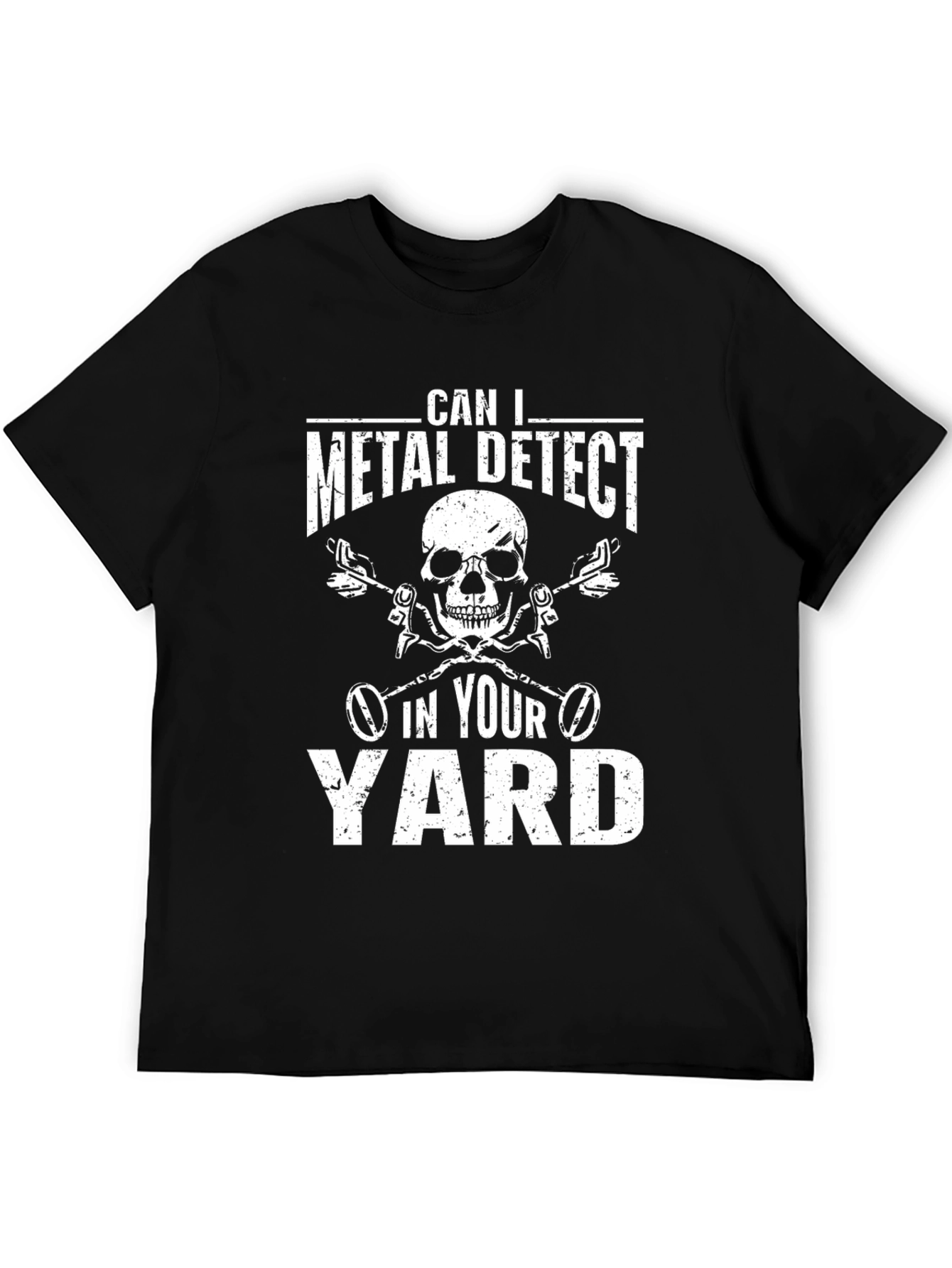 Metal Detecting Skull Graphic T-Shirt