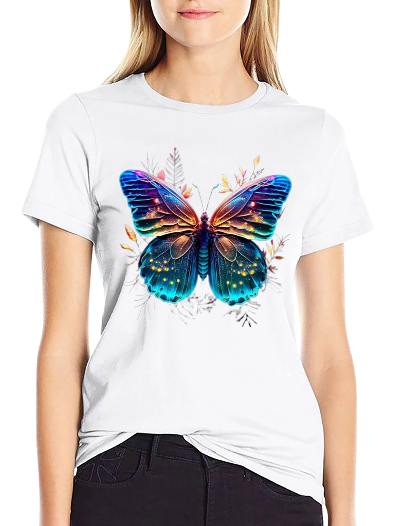 Butterfly Graphic Print Mens T-Shirt