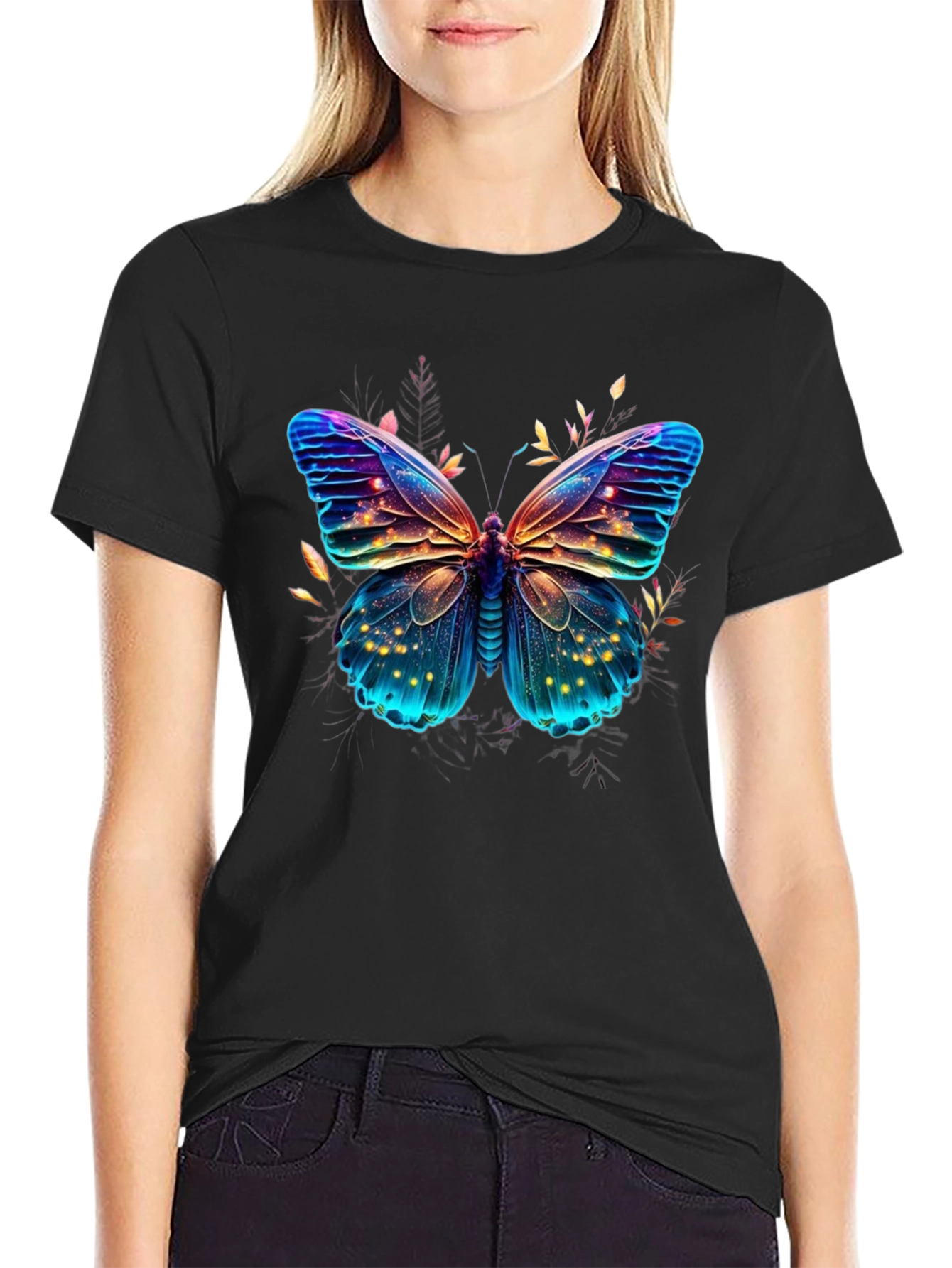 Butterfly Graphic Print Mens T-Shirt