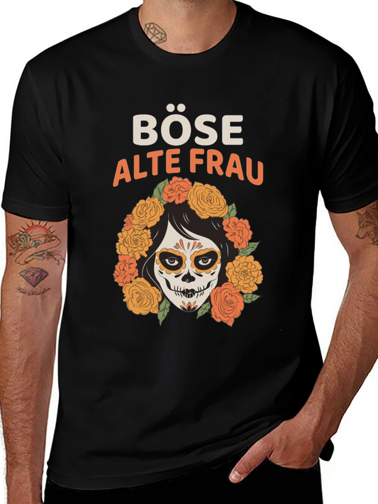 Böse Alte Frau Graphic Tee - Day of the Dead Shirt