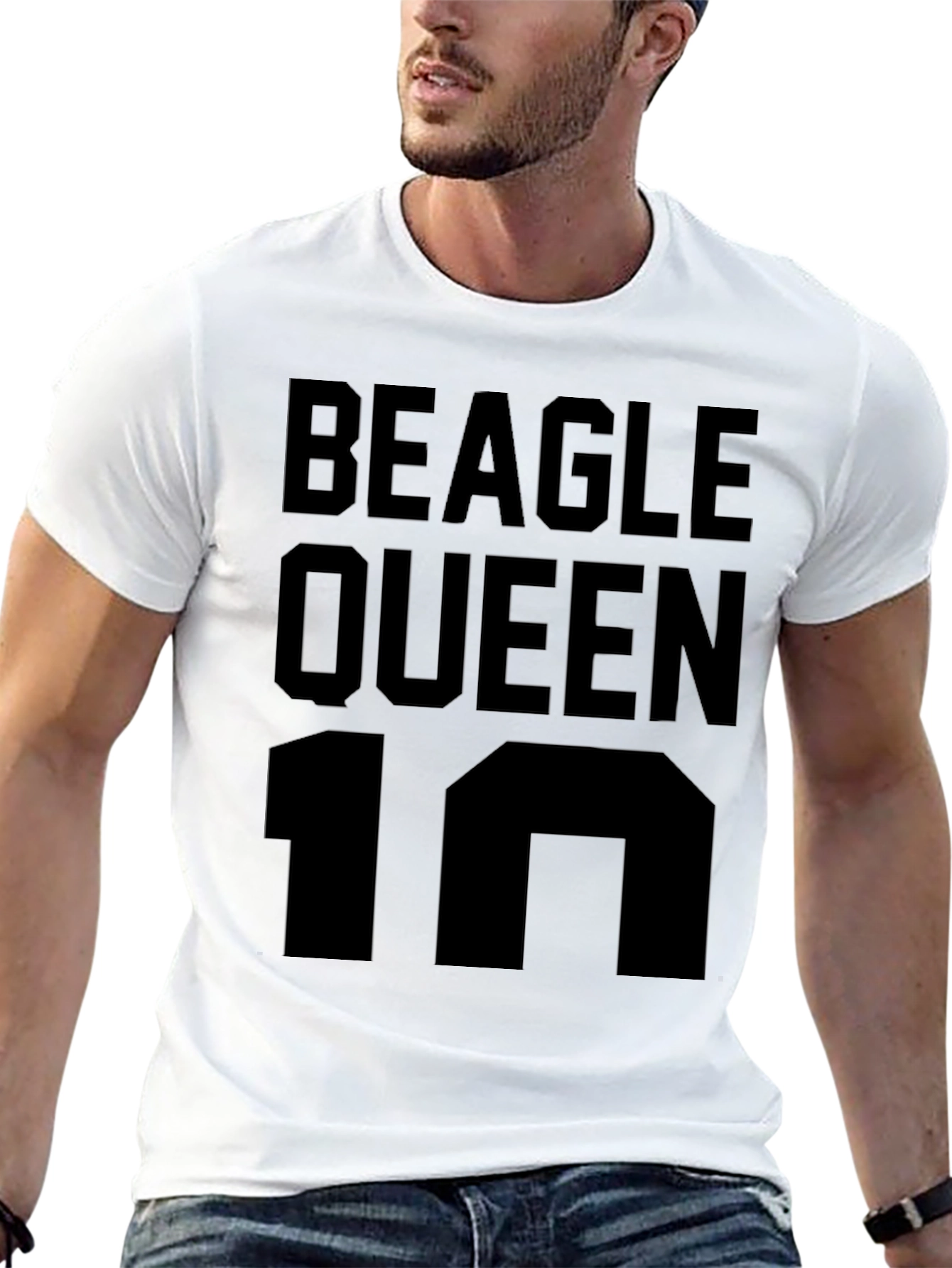 Beagle Queen T-Shirt - Black Graphic Tee