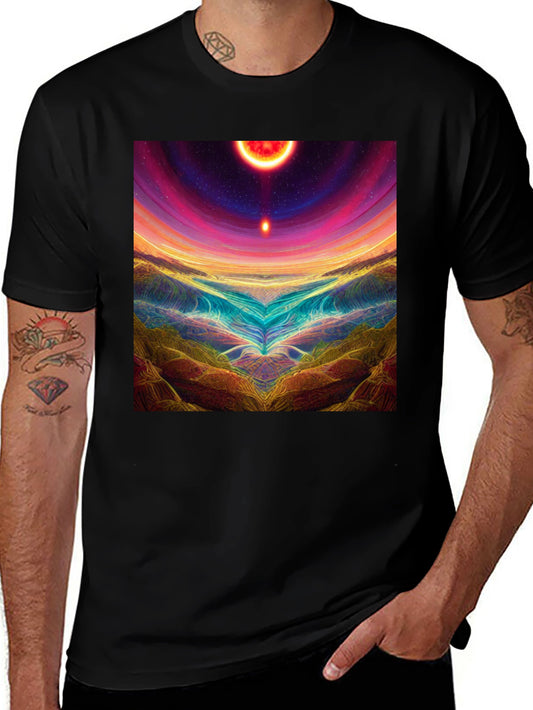 Cosmic Landscape Graphic Tee - Mens Black T-Shirt