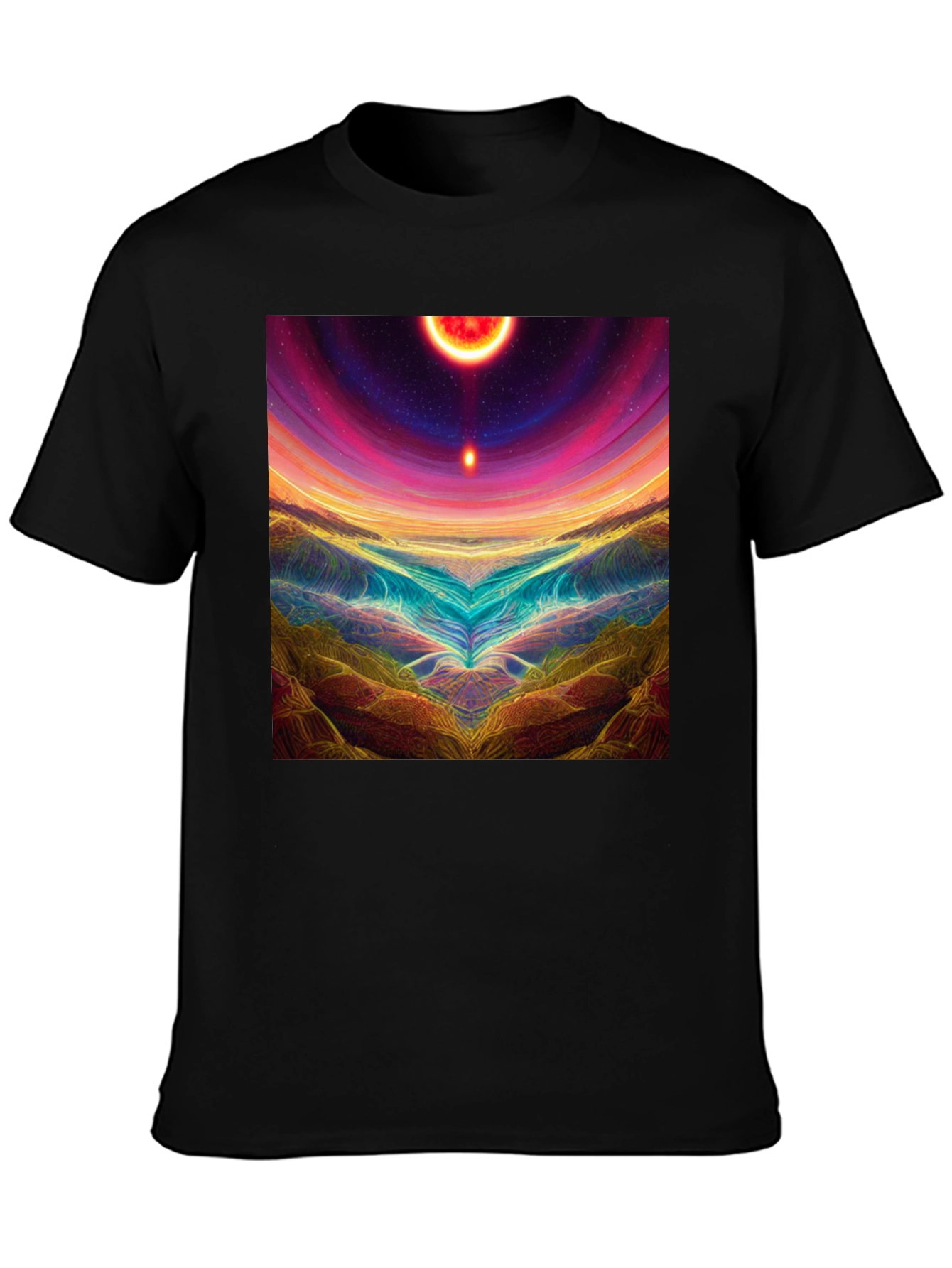 Cosmic Landscape Graphic Tee - Mens Black T-Shirt