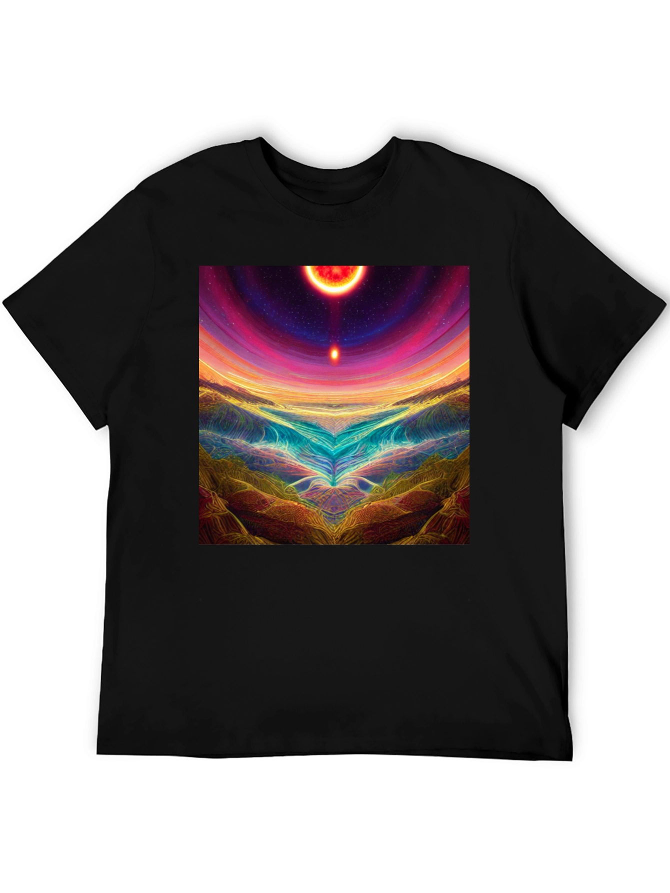 Cosmic Landscape Graphic Tee - Mens Black T-Shirt