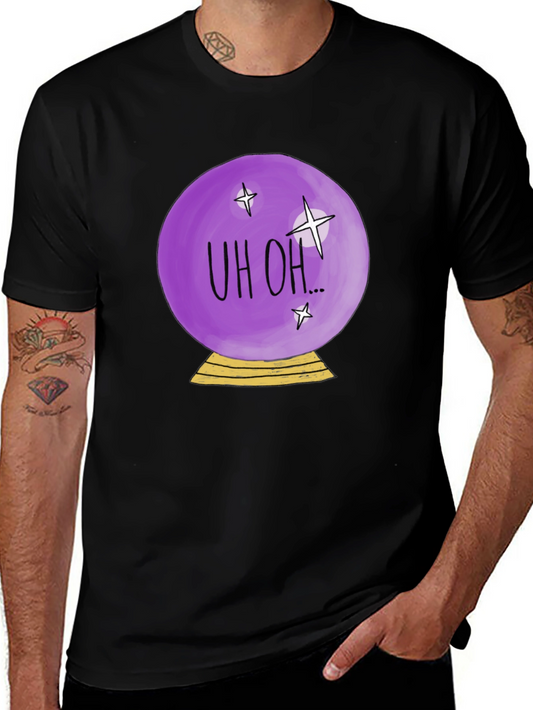 Uh Oh Crystal Ball Graphic Tee - Mens Black T-Shirt