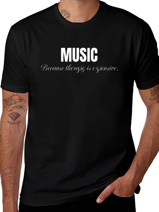 Music Therapy Black T-Shirt