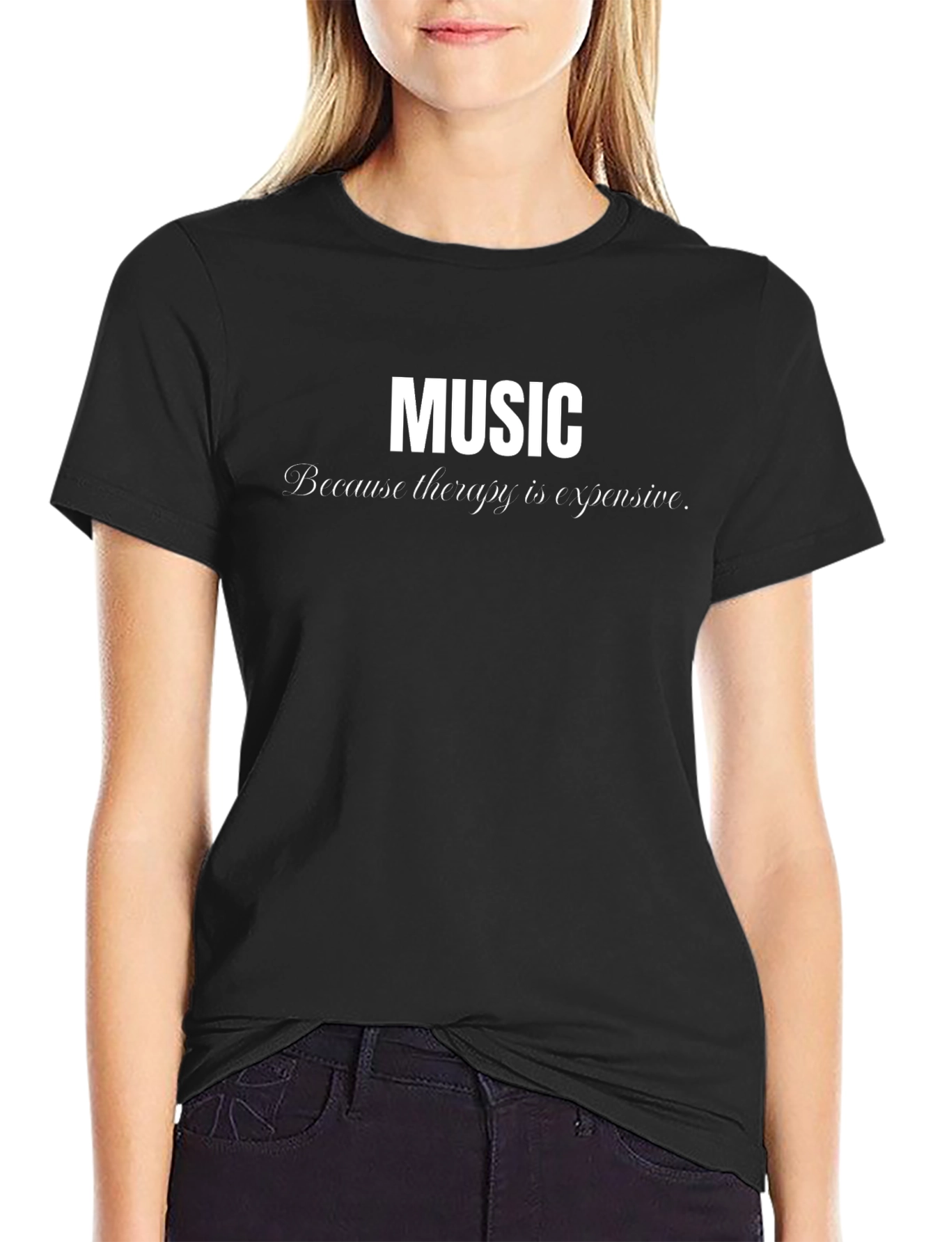 Music Therapy Black T-Shirt
