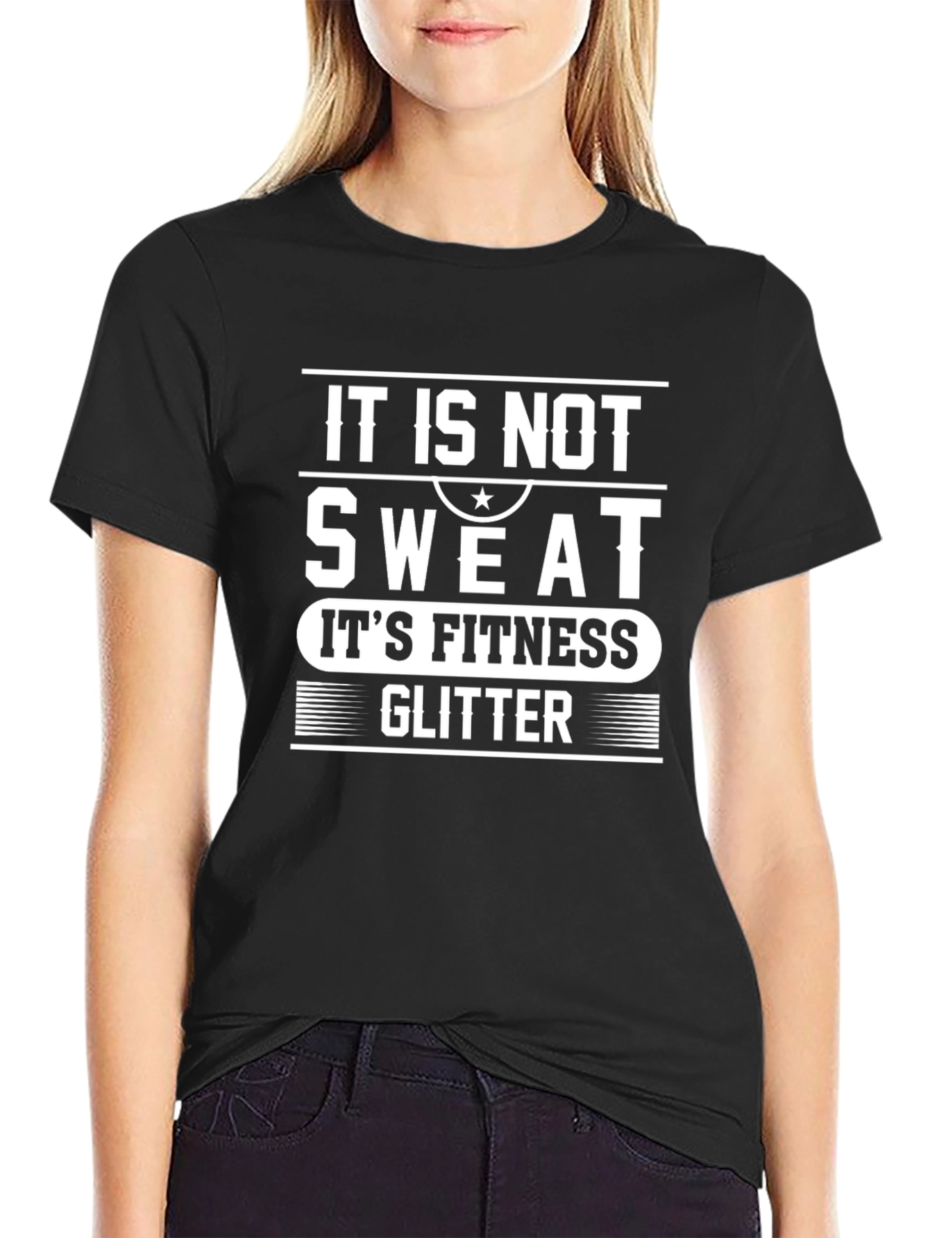 It is Not Sweat Its Fitness Glitter Graphic Tee
