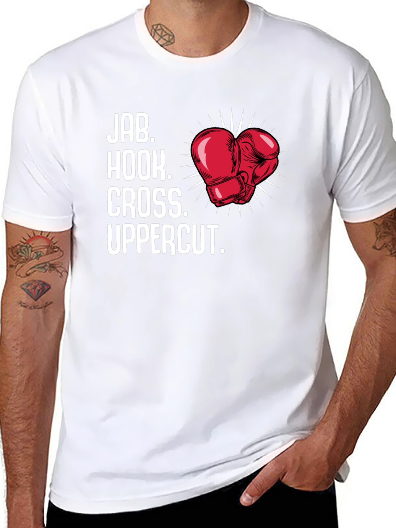 Boxing Moves Graphic Tee - Jab Hook Cross Uppercut