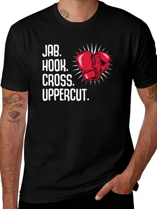 Boxing Moves Graphic Tee - Jab Hook Cross Uppercut
