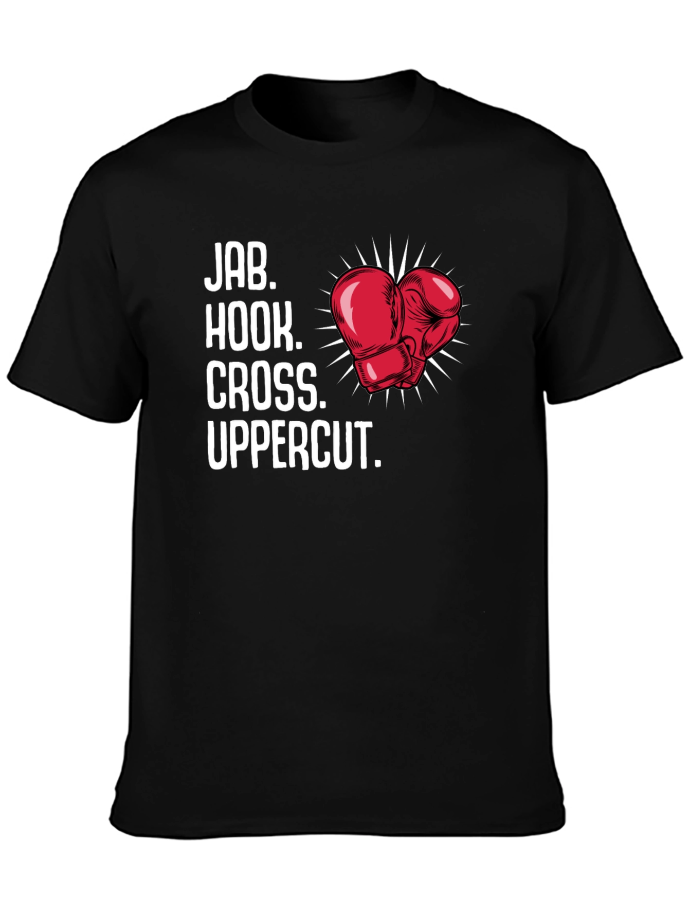 Boxing Moves Graphic Tee - Jab Hook Cross Uppercut