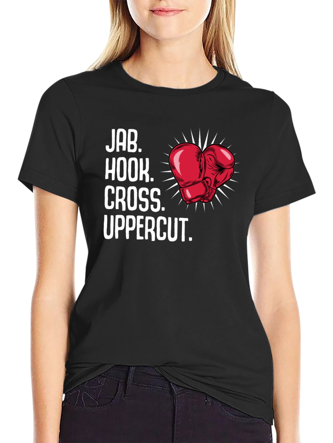 Boxing Moves Graphic Tee - Jab Hook Cross Uppercut