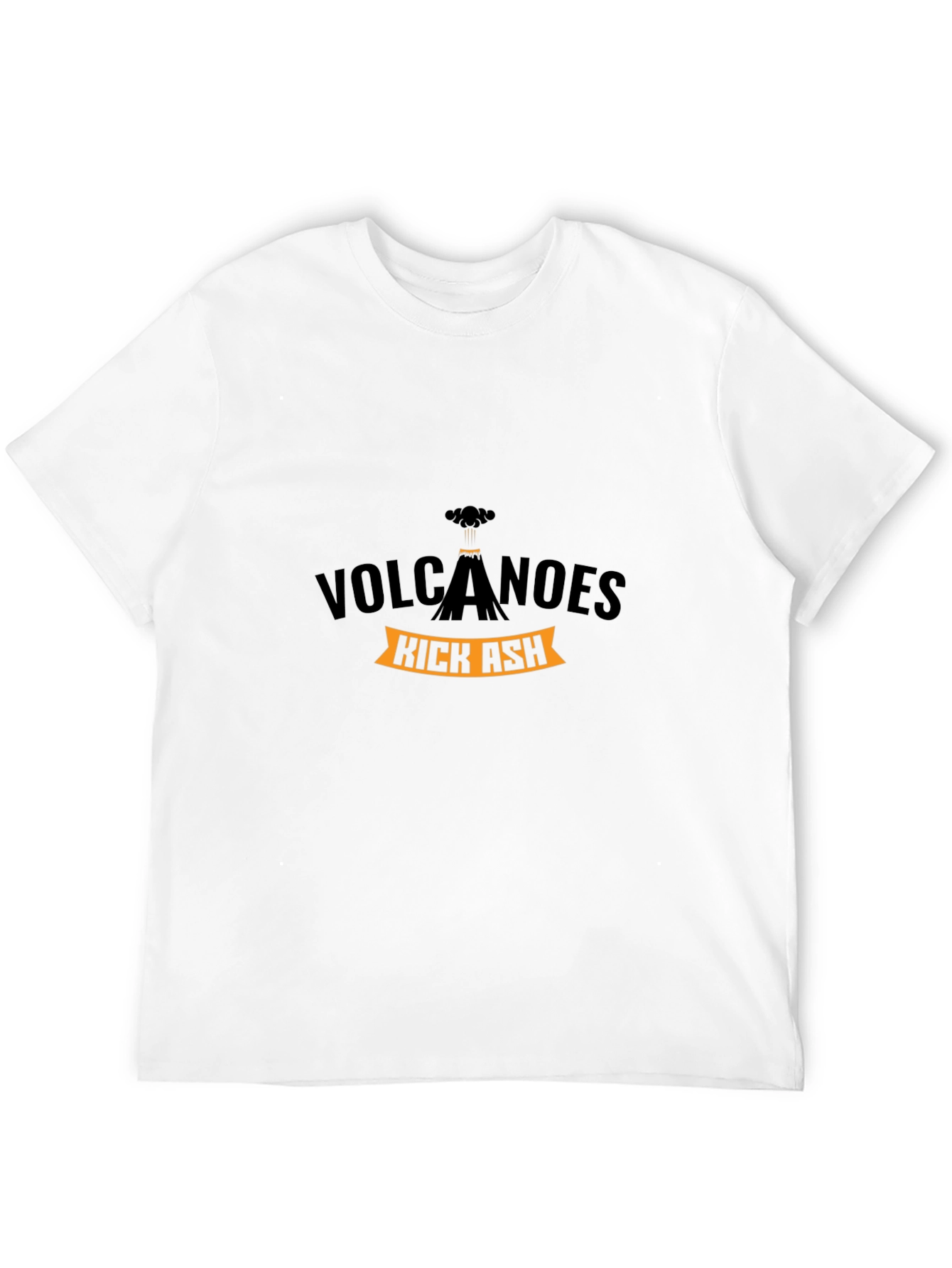 Volcanoes Kick Ash Black Graphic T-Shirt