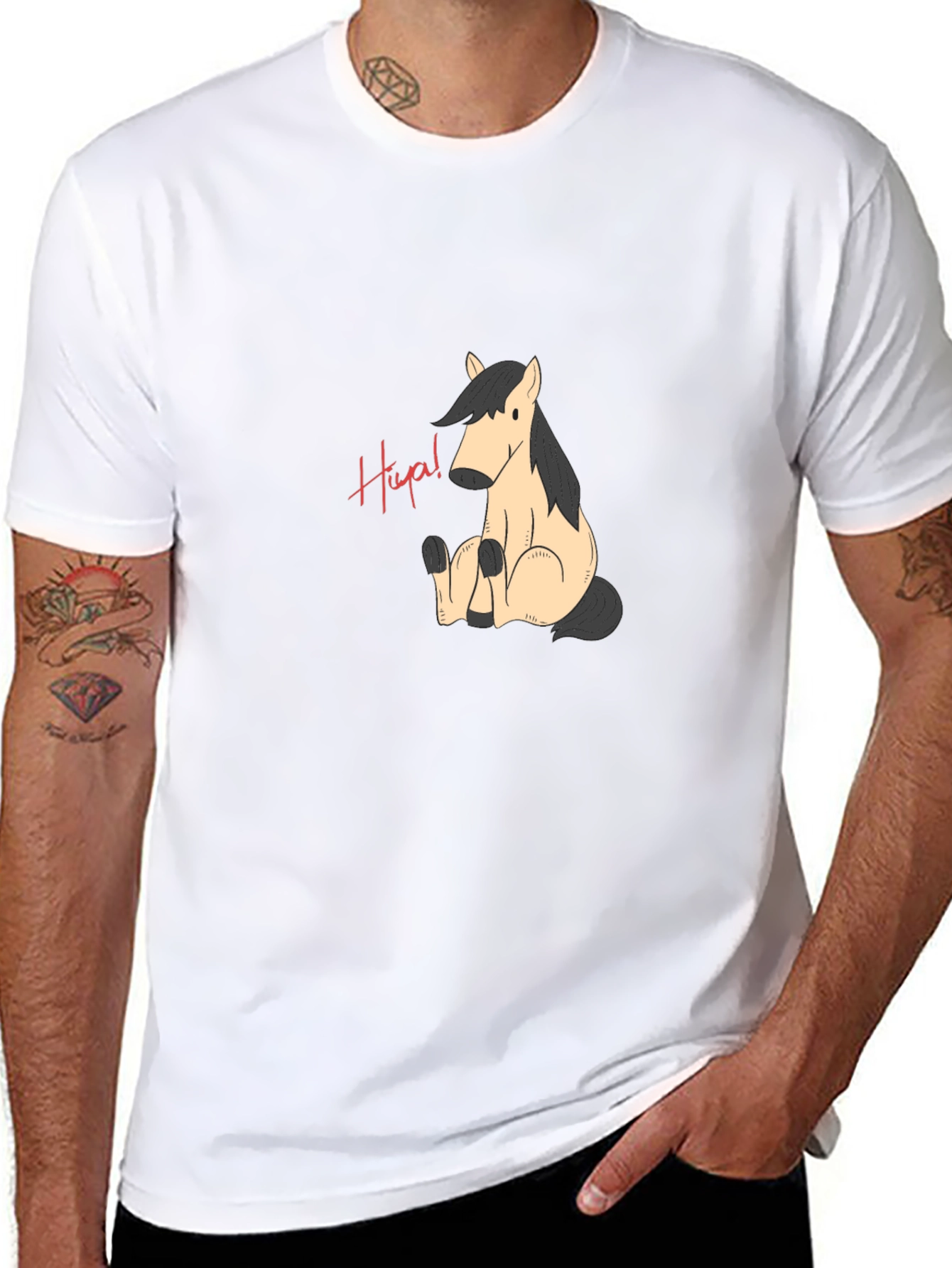 Hiya! Horse Graphic Black T-Shirt