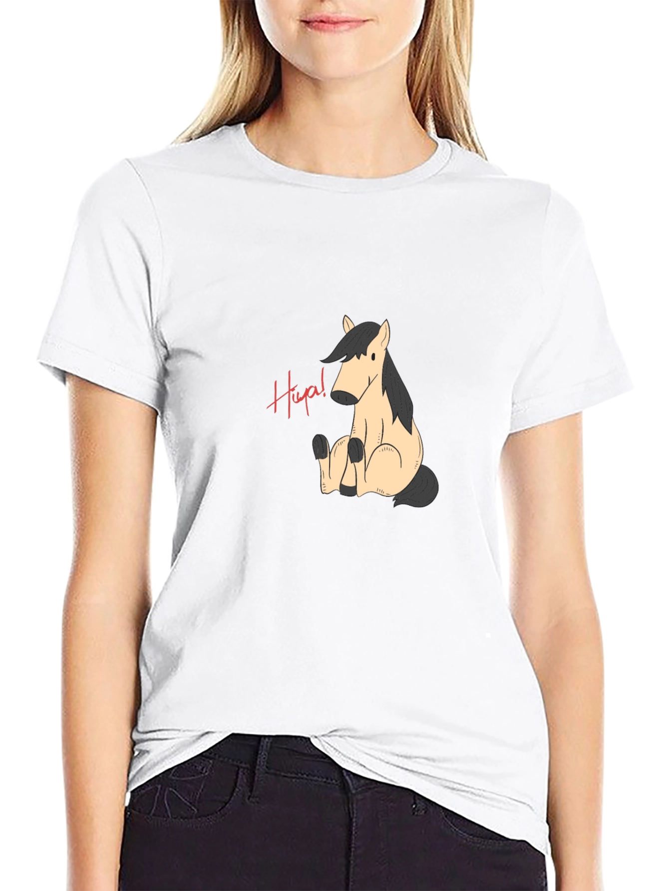 Hiya! Horse Graphic Black T-Shirt
