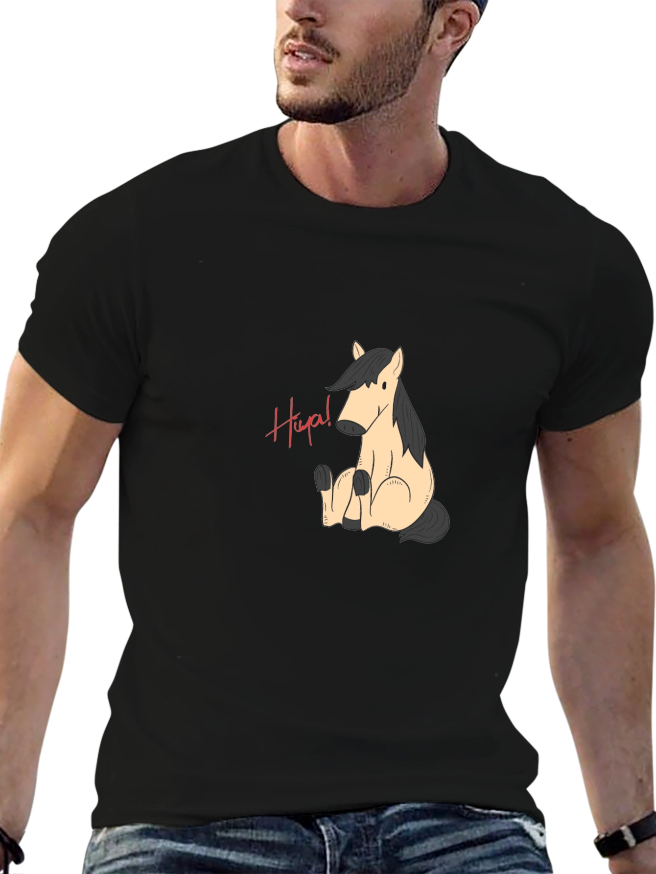 Hiya! Horse Graphic Black T-Shirt