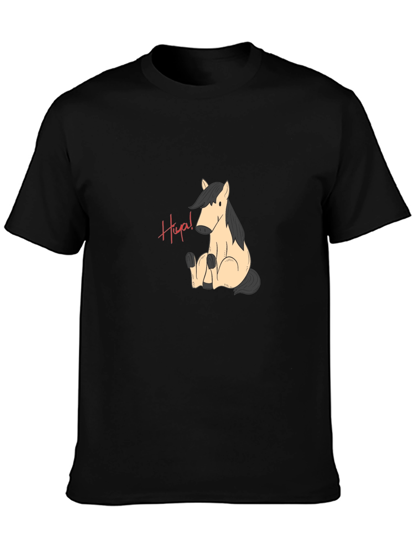 Hiya! Horse Graphic Black T-Shirt