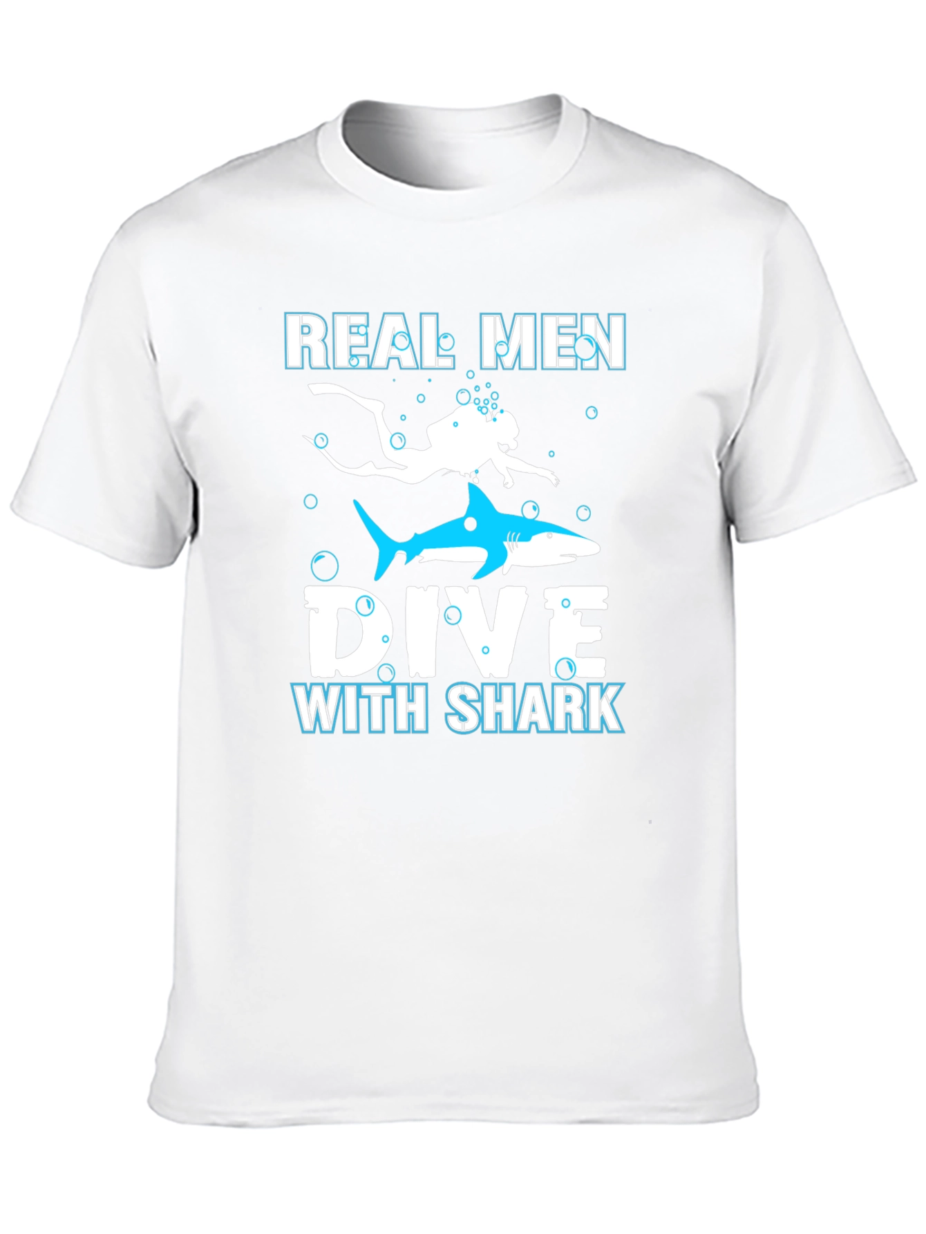 Real Men Dive With Sharks Graphic Tee