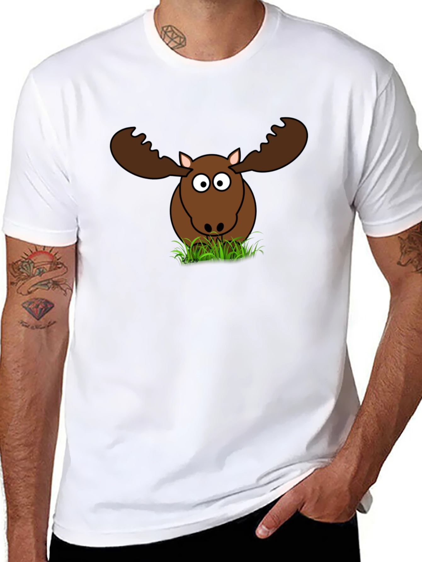 Funny Moose Graphic T-Shirt - Black Cotton Tee