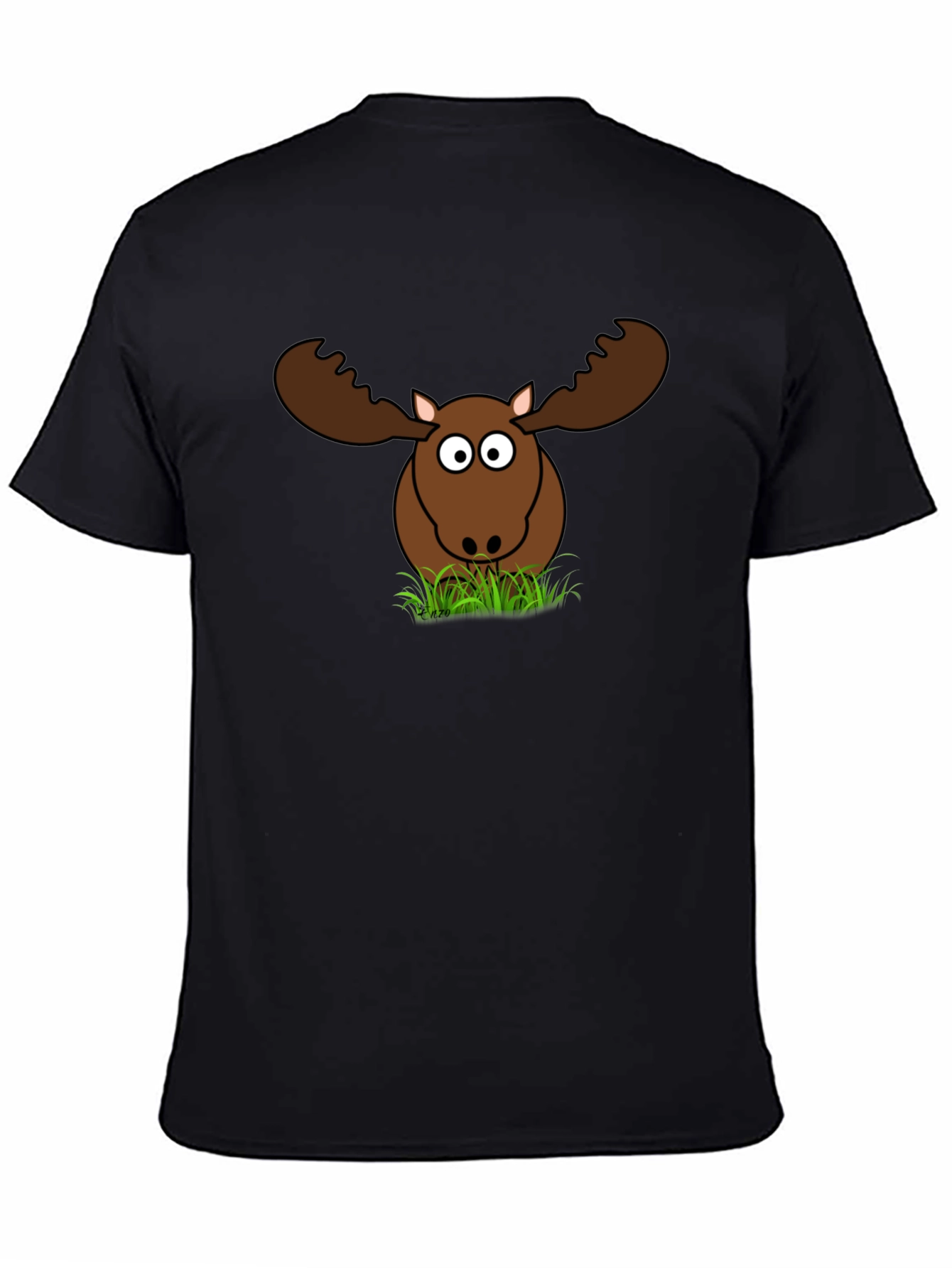 Funny Moose Graphic T-Shirt - Black Cotton Tee