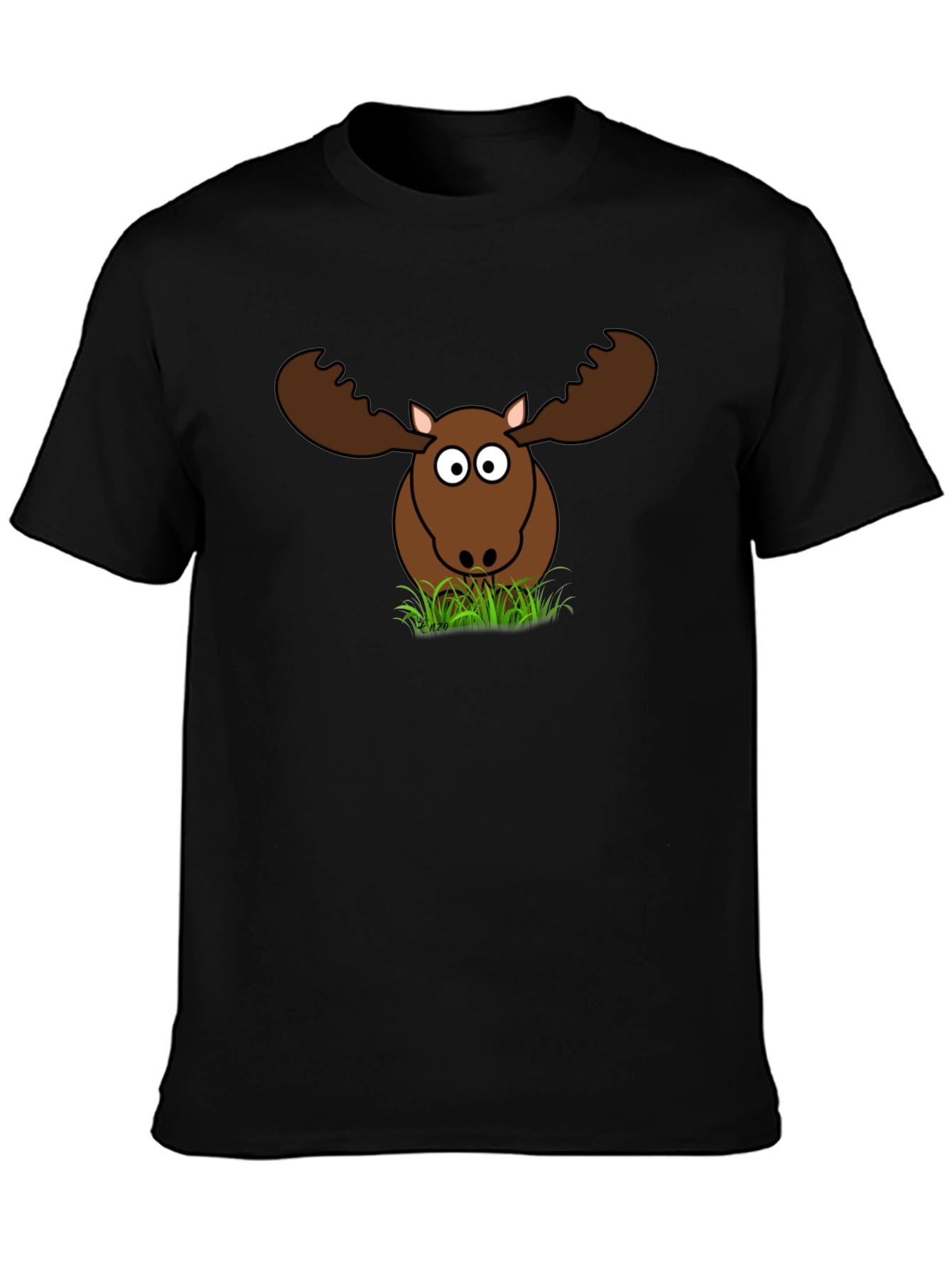 Funny Moose Graphic T-Shirt - Black Cotton Tee