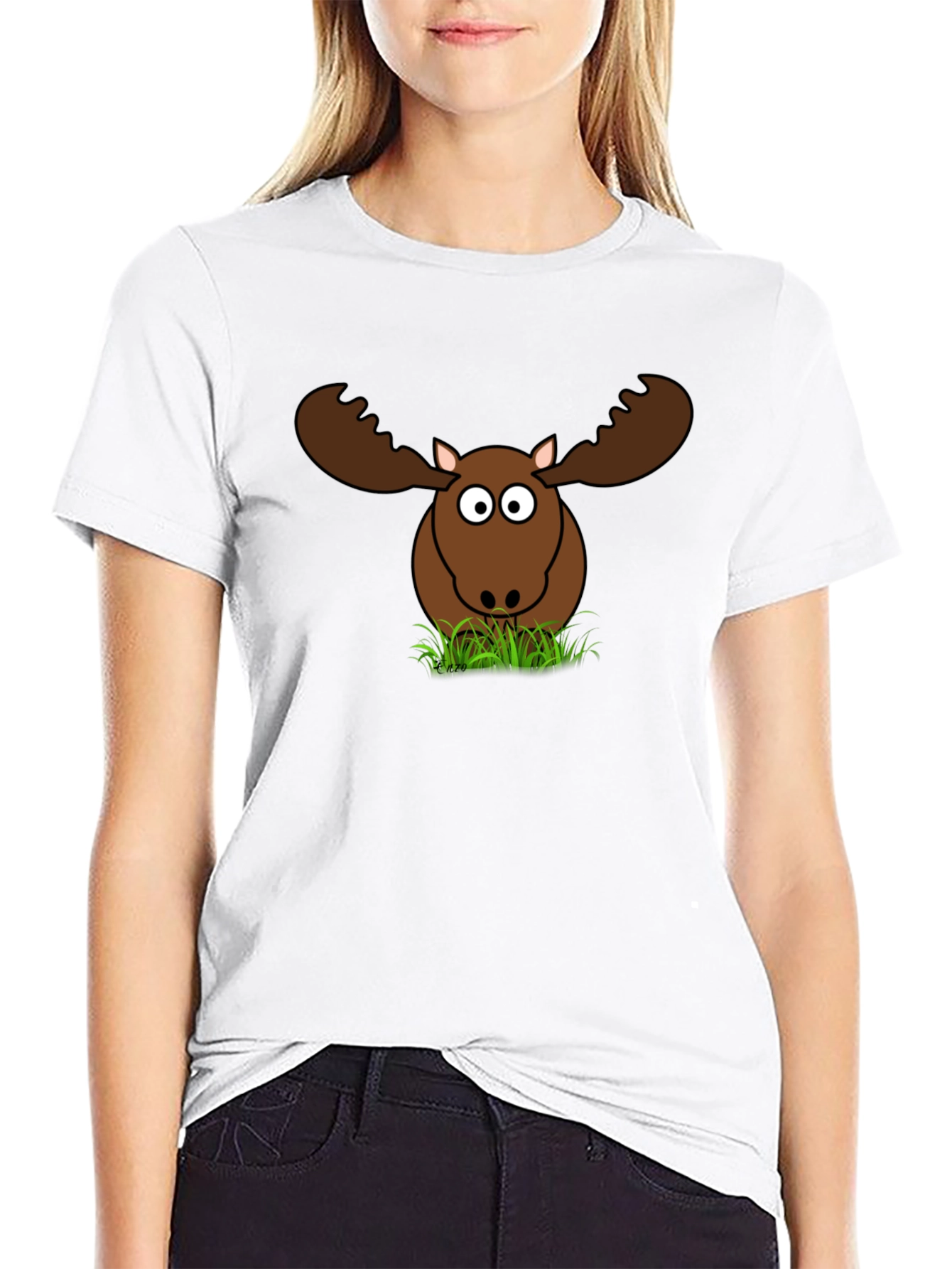 Funny Moose Graphic T-Shirt - Black Cotton Tee