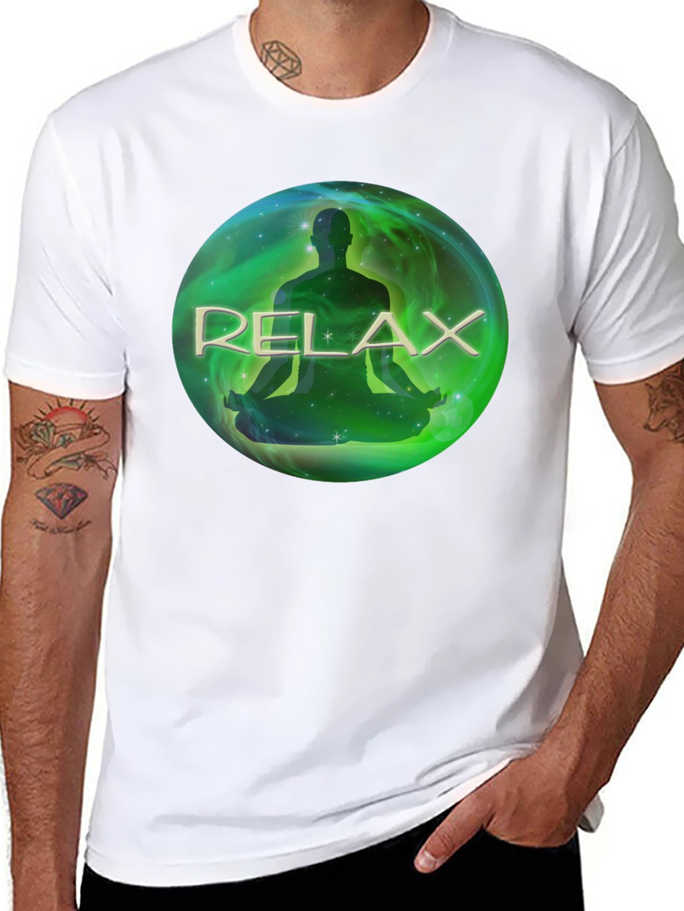 Relax Meditation T-Shirt - Black Soft Fabric