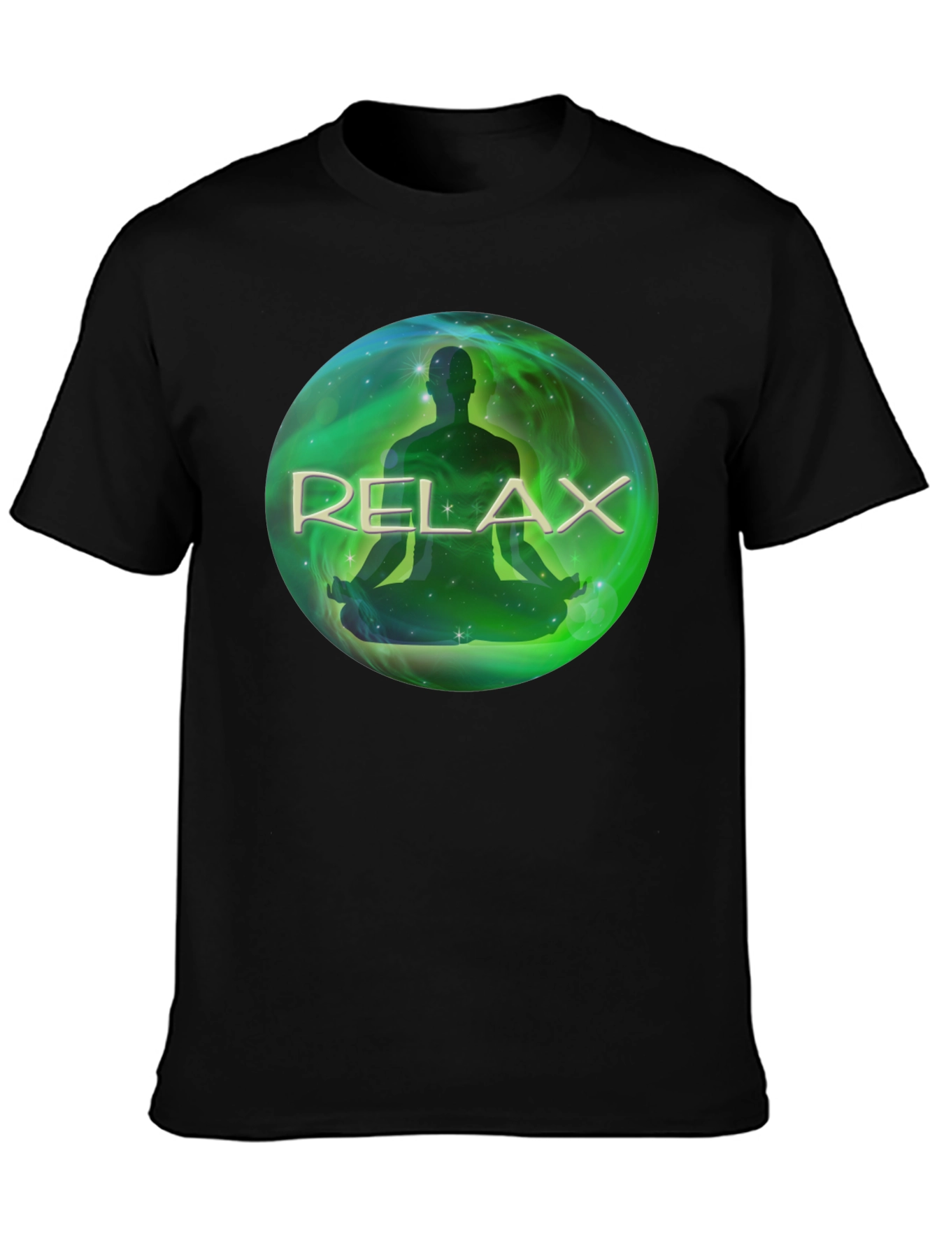 Relax Meditation T-Shirt - Black Soft Fabric