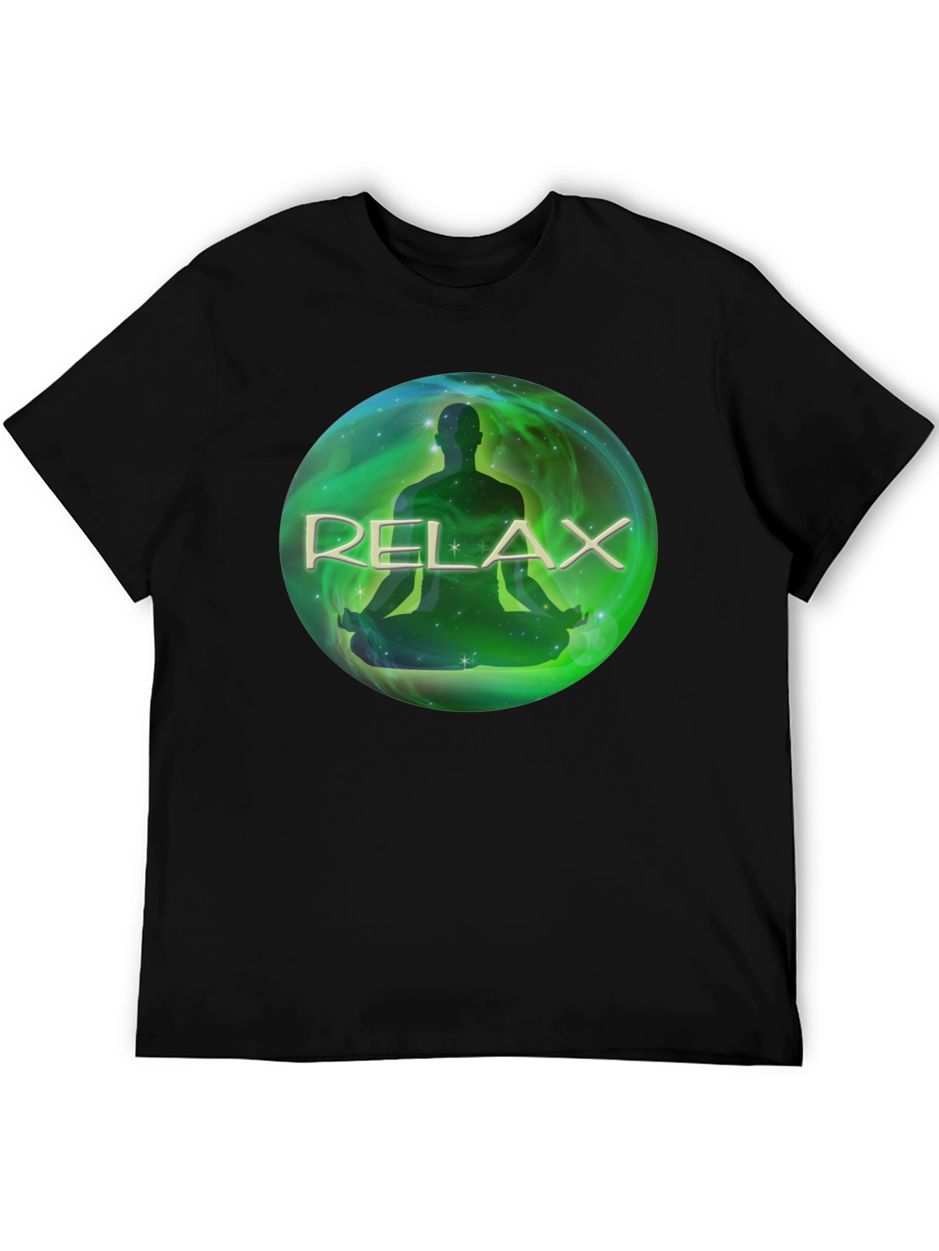 Relax Meditation T-Shirt - Black Soft Fabric