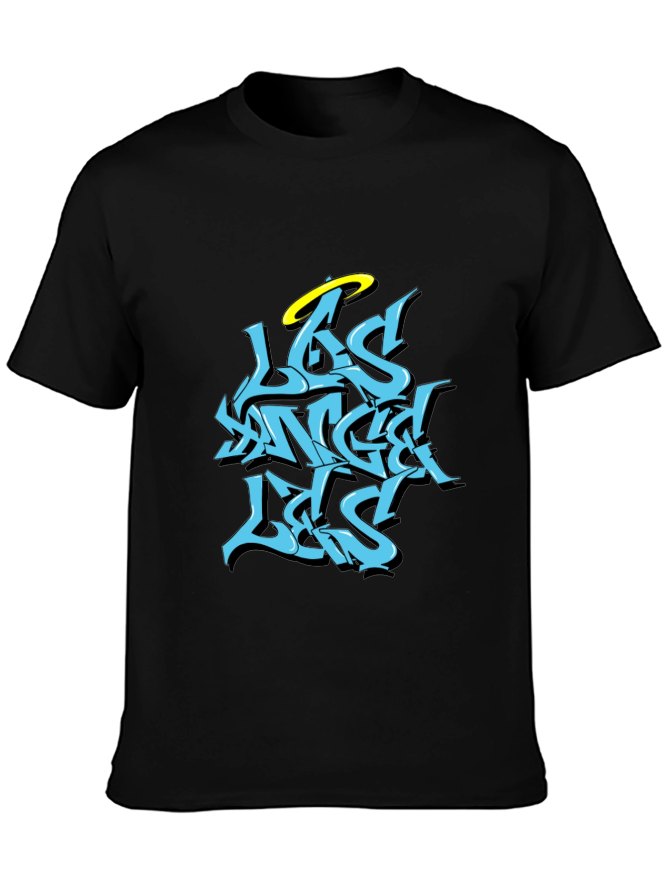 Los Angeles Angel T-Shirt - Black Graphic Tee