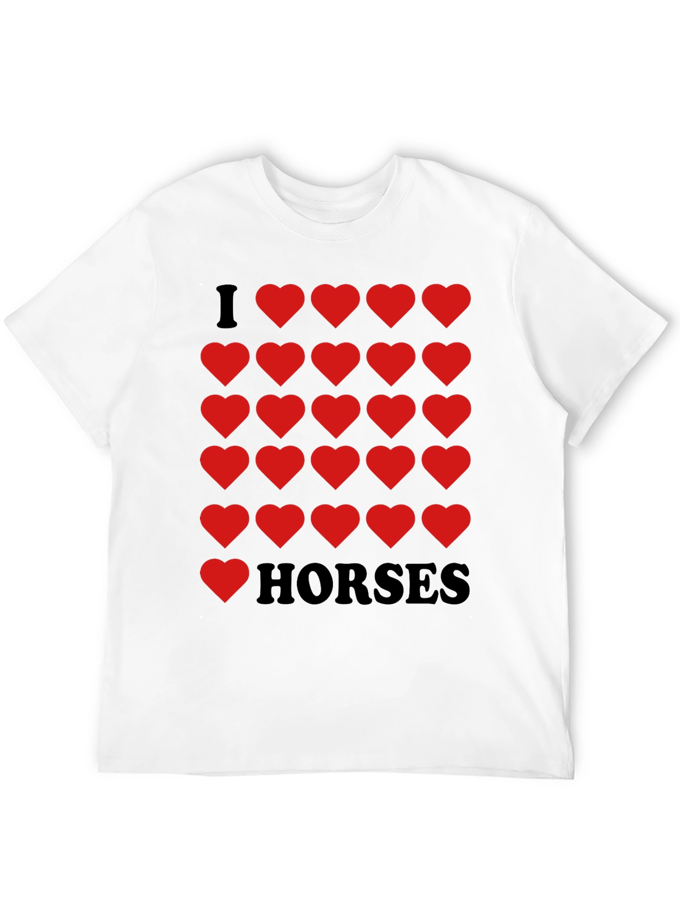 I Heart Horses Black Graphic Tee Shirt