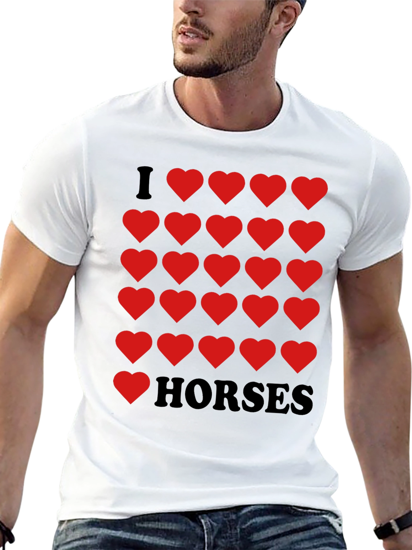 I Heart Horses Black Graphic Tee Shirt