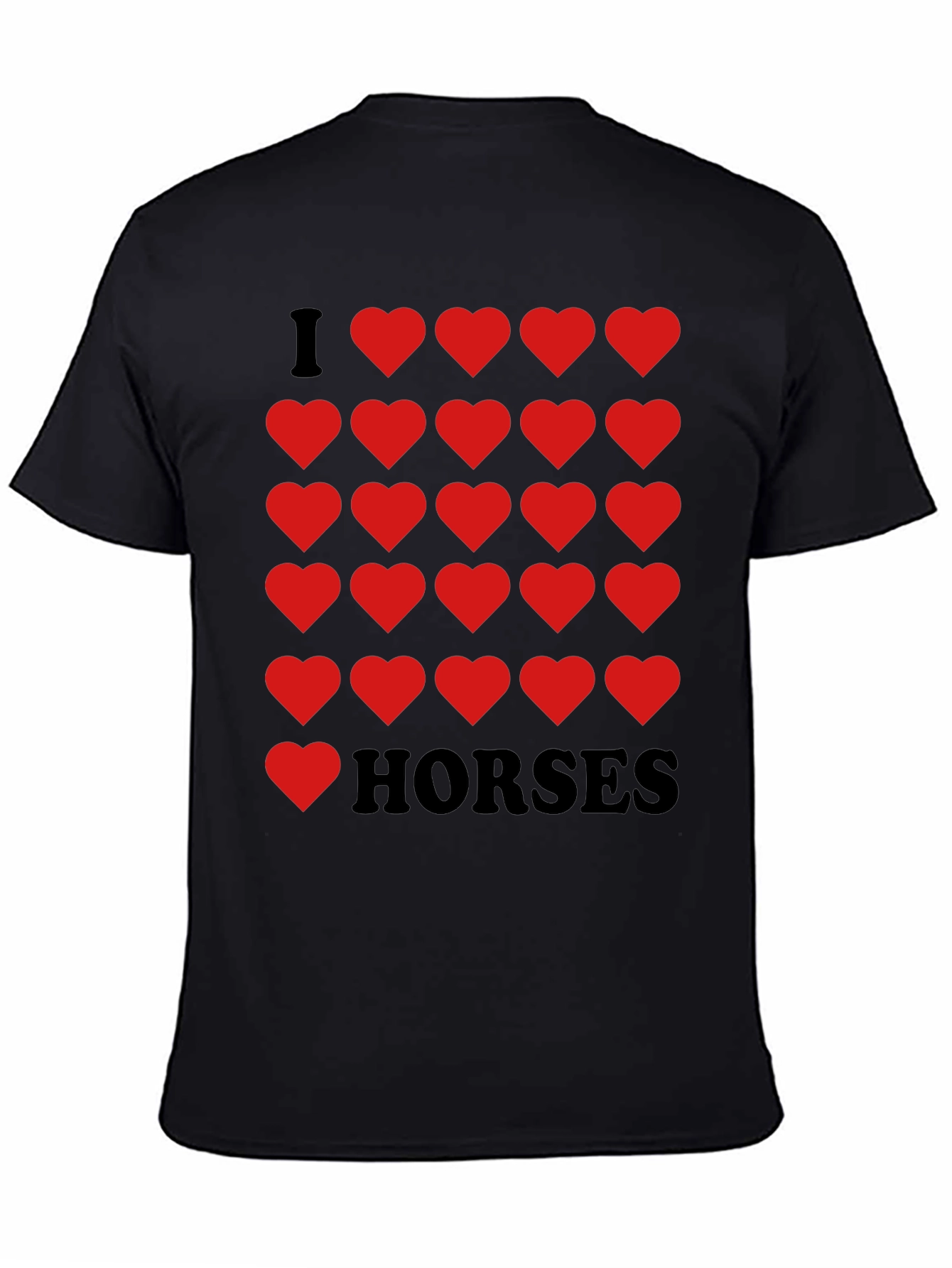I Heart Horses Black Graphic Tee Shirt