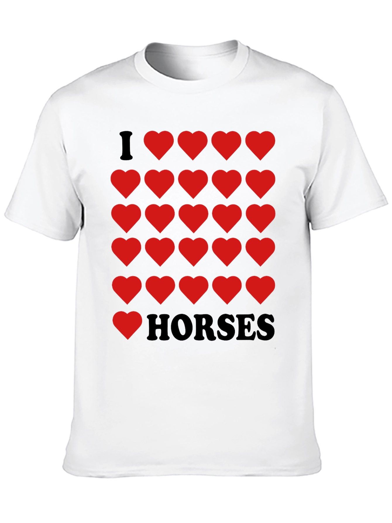 I Heart Horses Black Graphic Tee Shirt