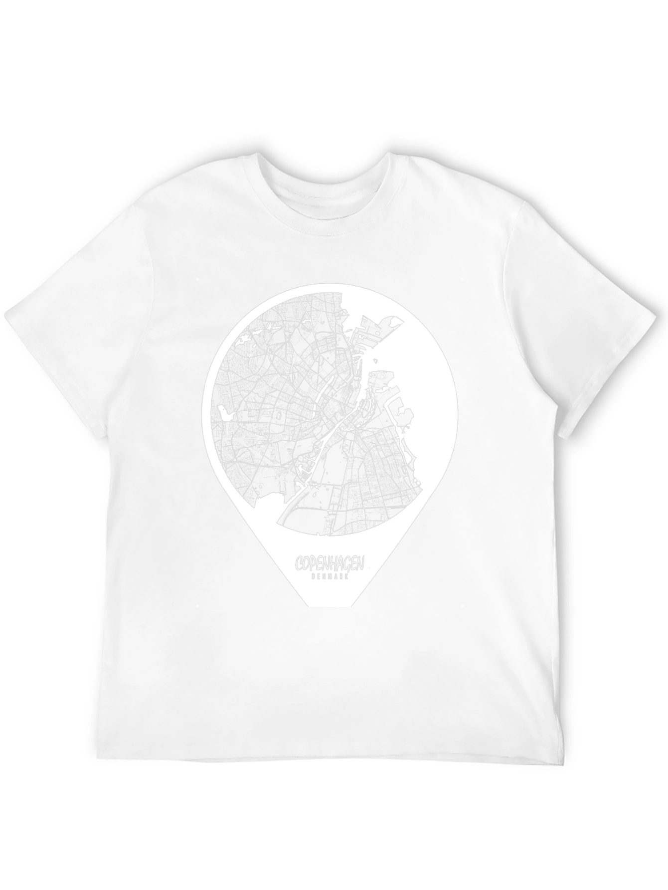 Copenhagen Denmark Map Graphic Tee - Black