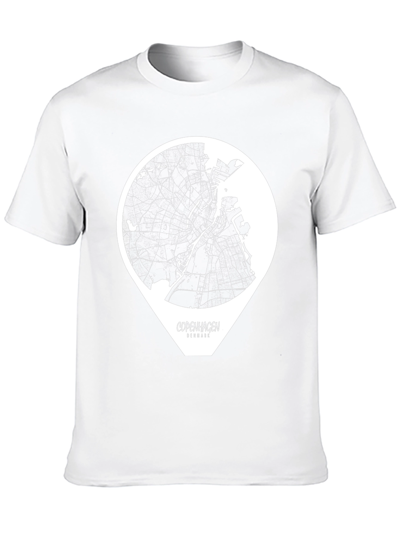 Copenhagen Denmark Map Graphic Tee - Black