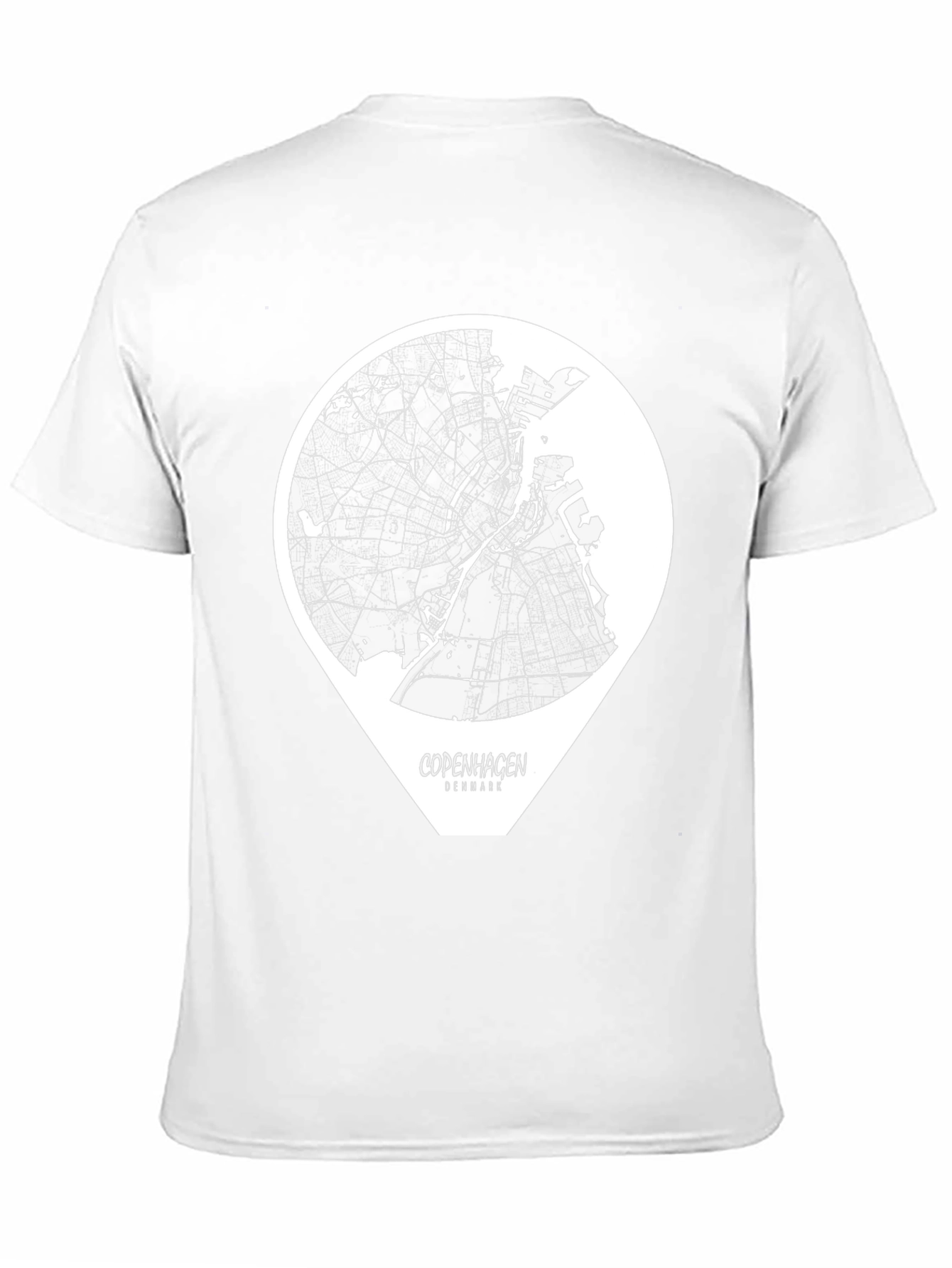 Copenhagen Denmark Map Graphic Tee - Black