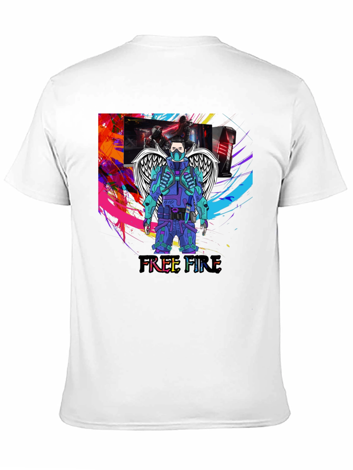 Free Fire Graphic T-Shirt - Angel Wings Design
