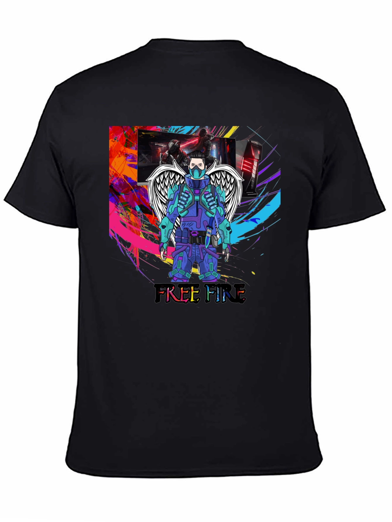 Free Fire Graphic T-Shirt - Angel Wings Design