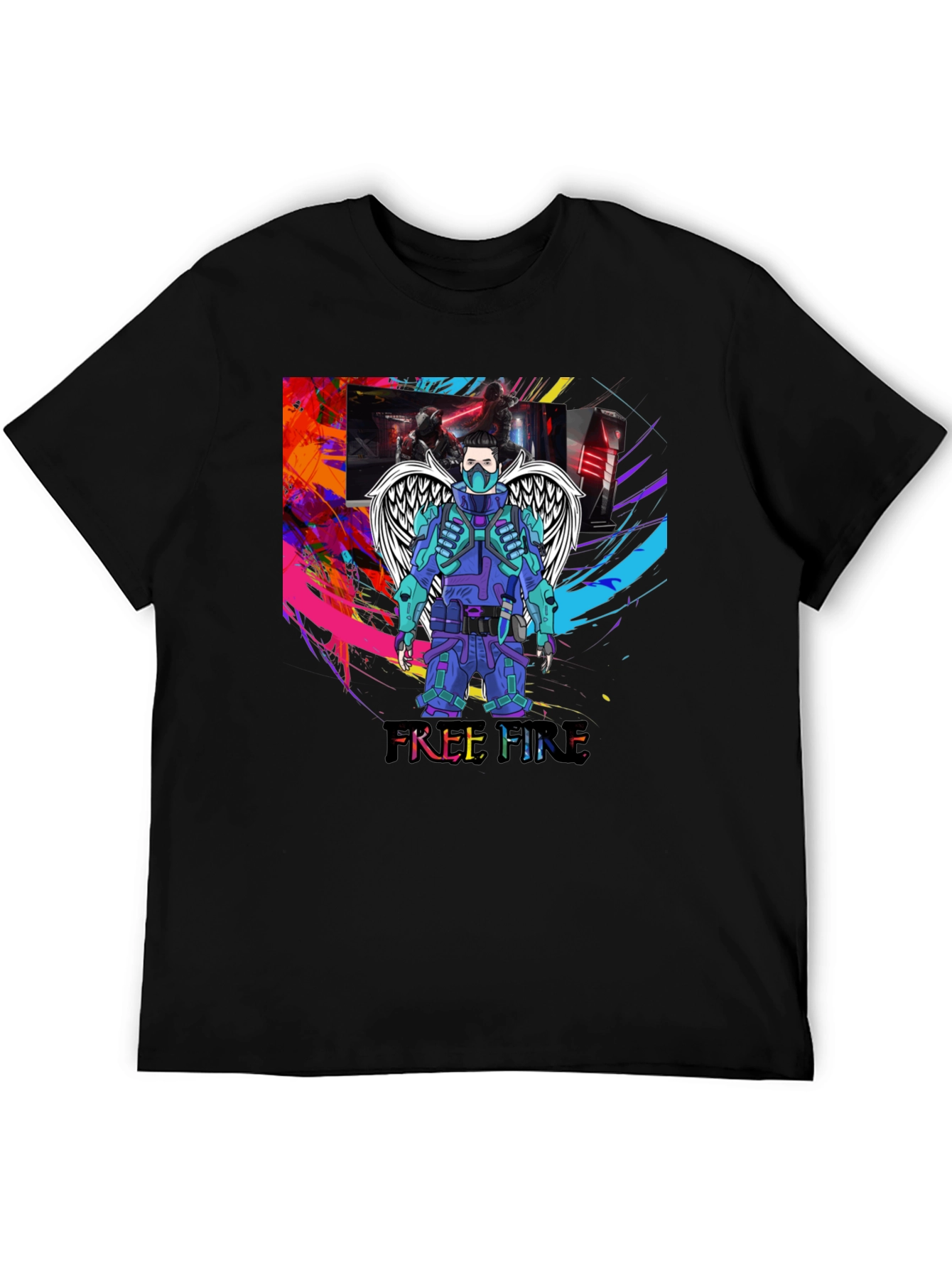 Free Fire Graphic T-Shirt - Angel Wings Design