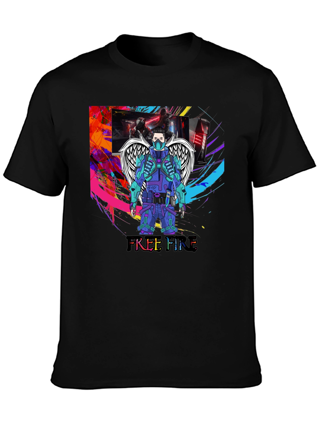 Free Fire Graphic T-Shirt - Angel Wings Design